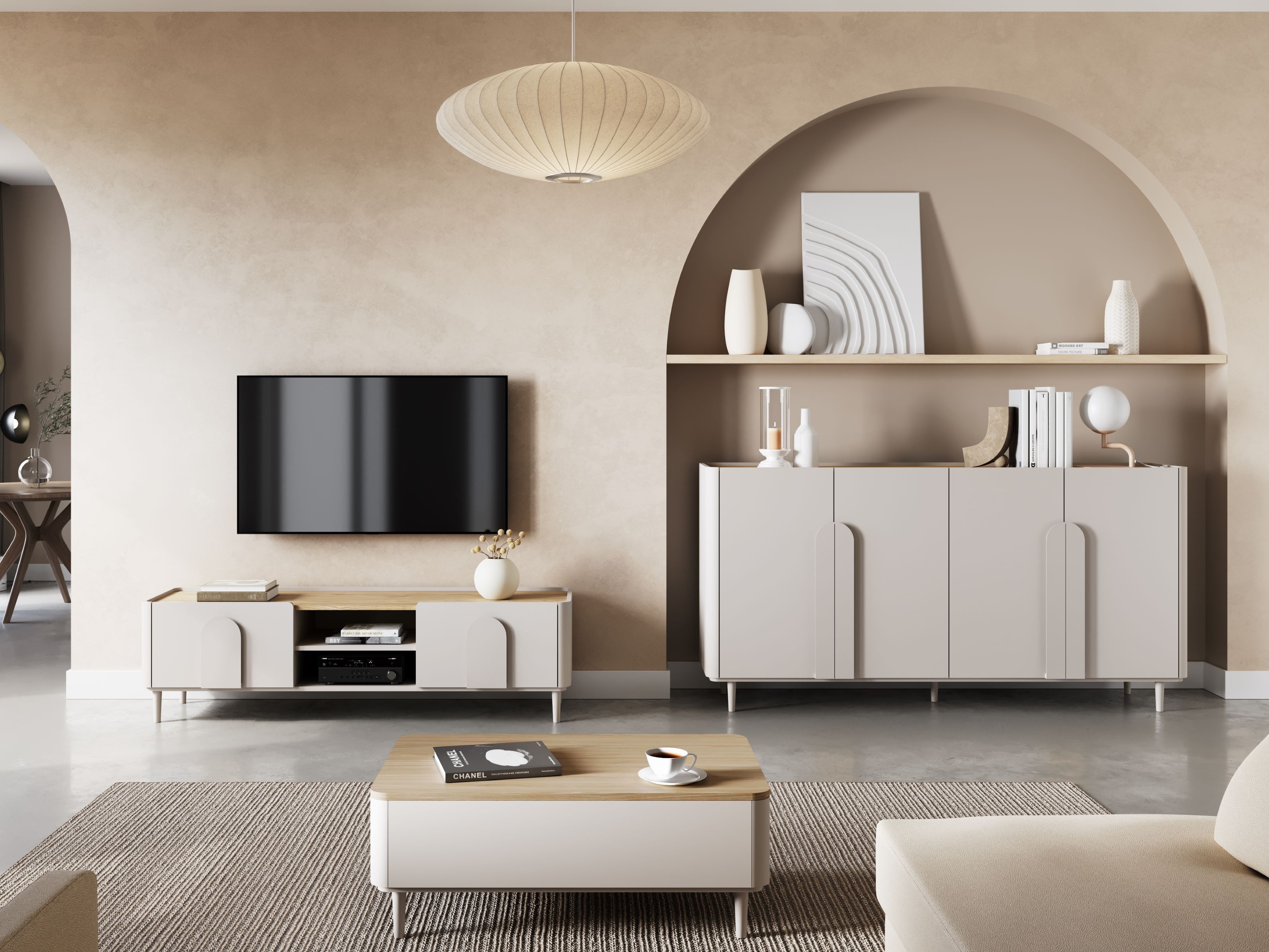 Журнальный столик Camavio 105 (Кашемир + Светлый дуб)