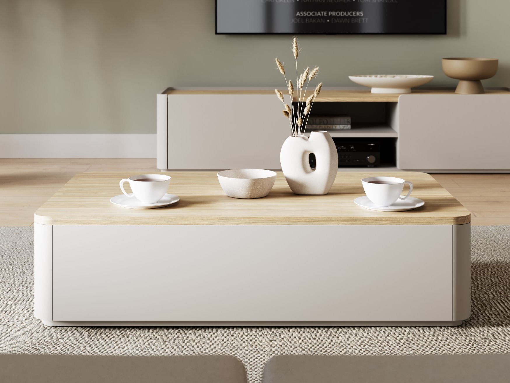 Žurnālu galdiņš Camavio 105 (Kašmirs + Gaišs ozols)