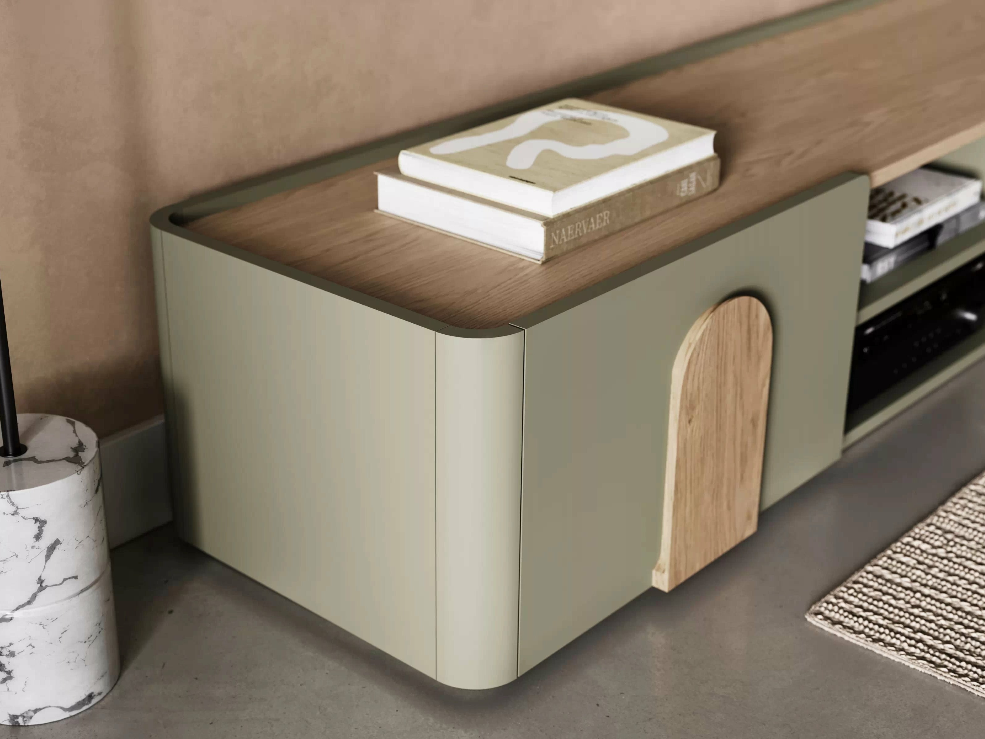 Набор для гостиной Camavio 107 (Пыльно-зеленый + Дуб)