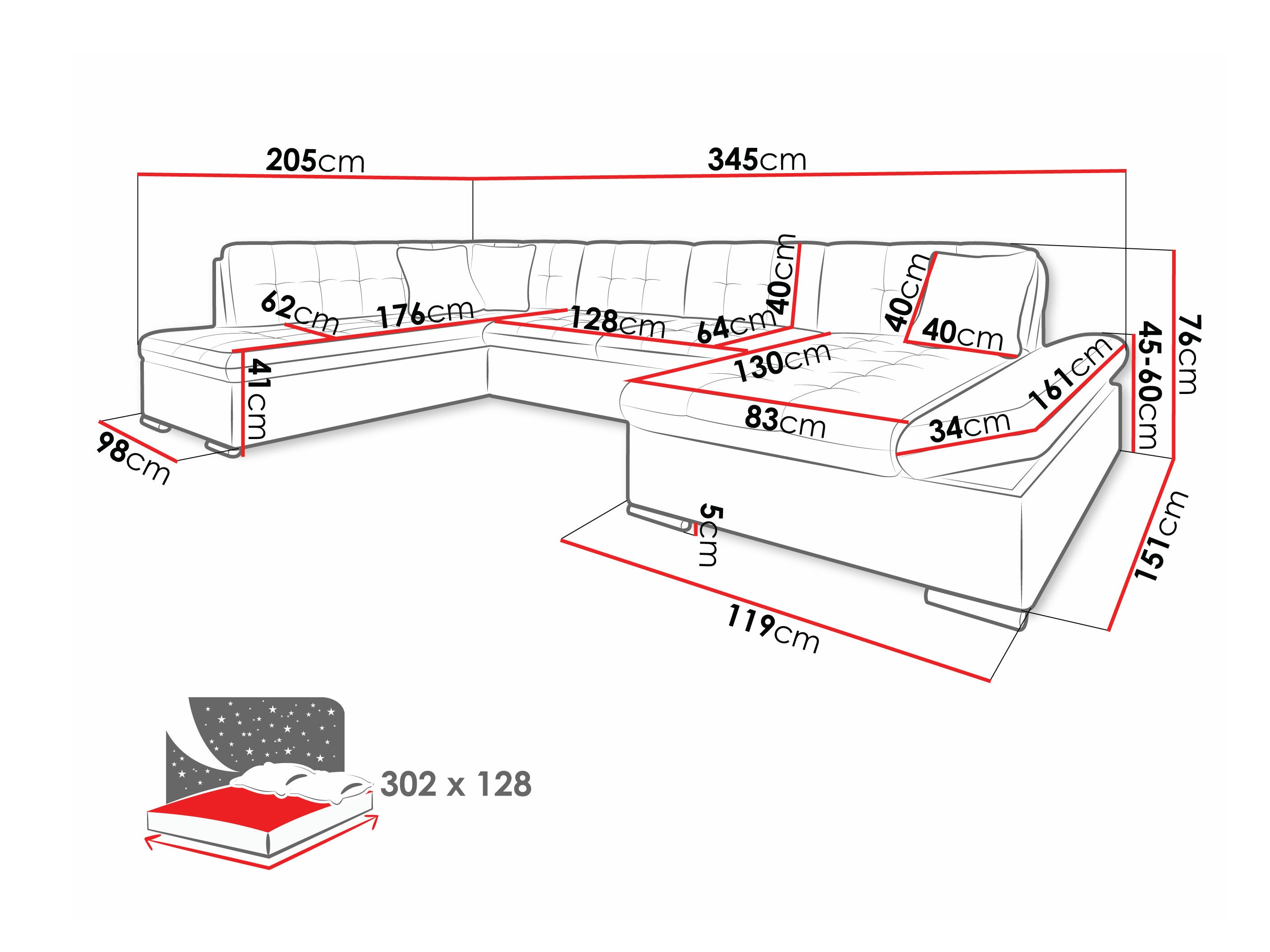 Stūra dīvāns Comfivo 149 (Manila 16 + Manila 18)