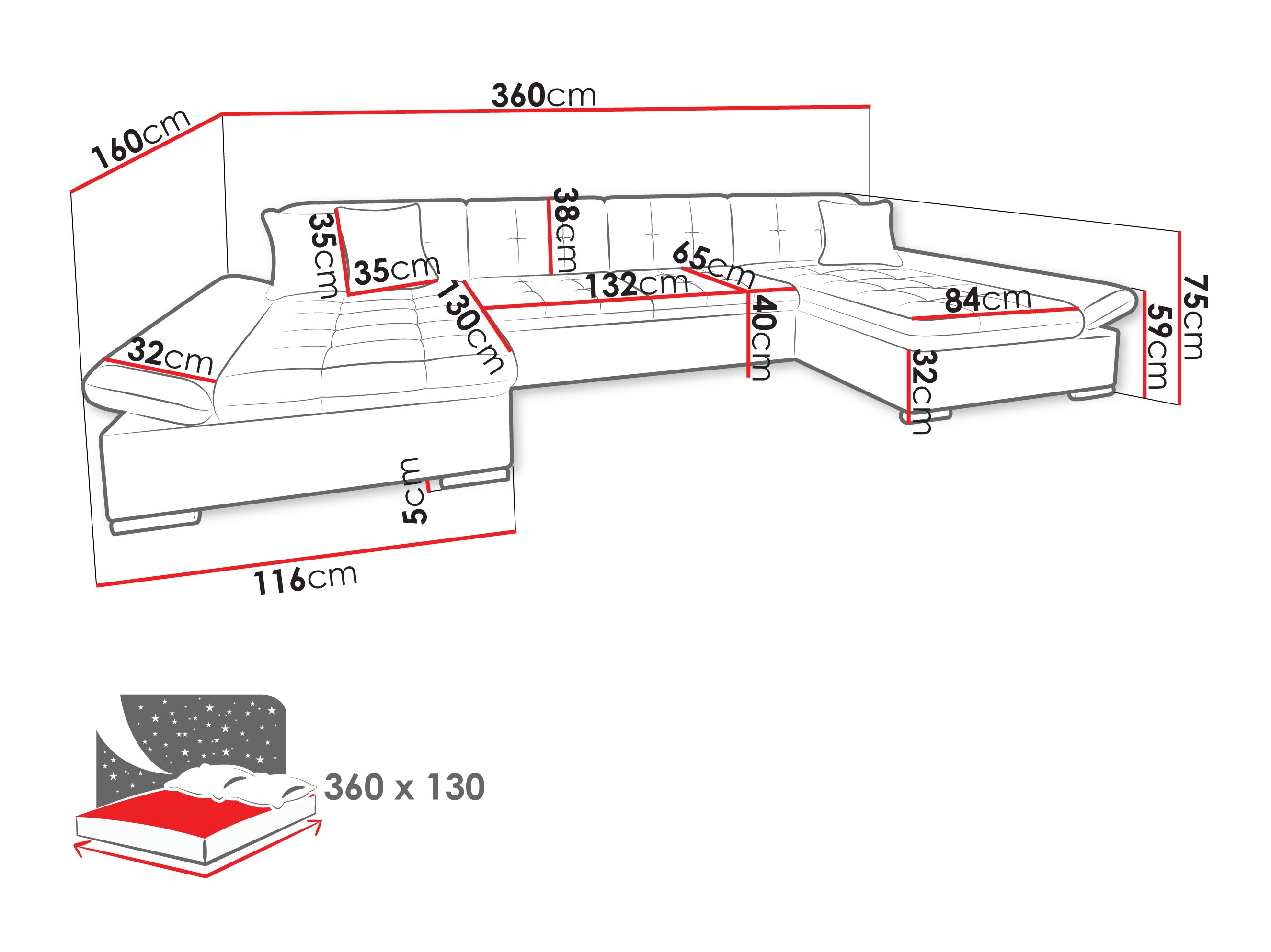 Stūra dīvāns Comfivo 240 (Manza 83)