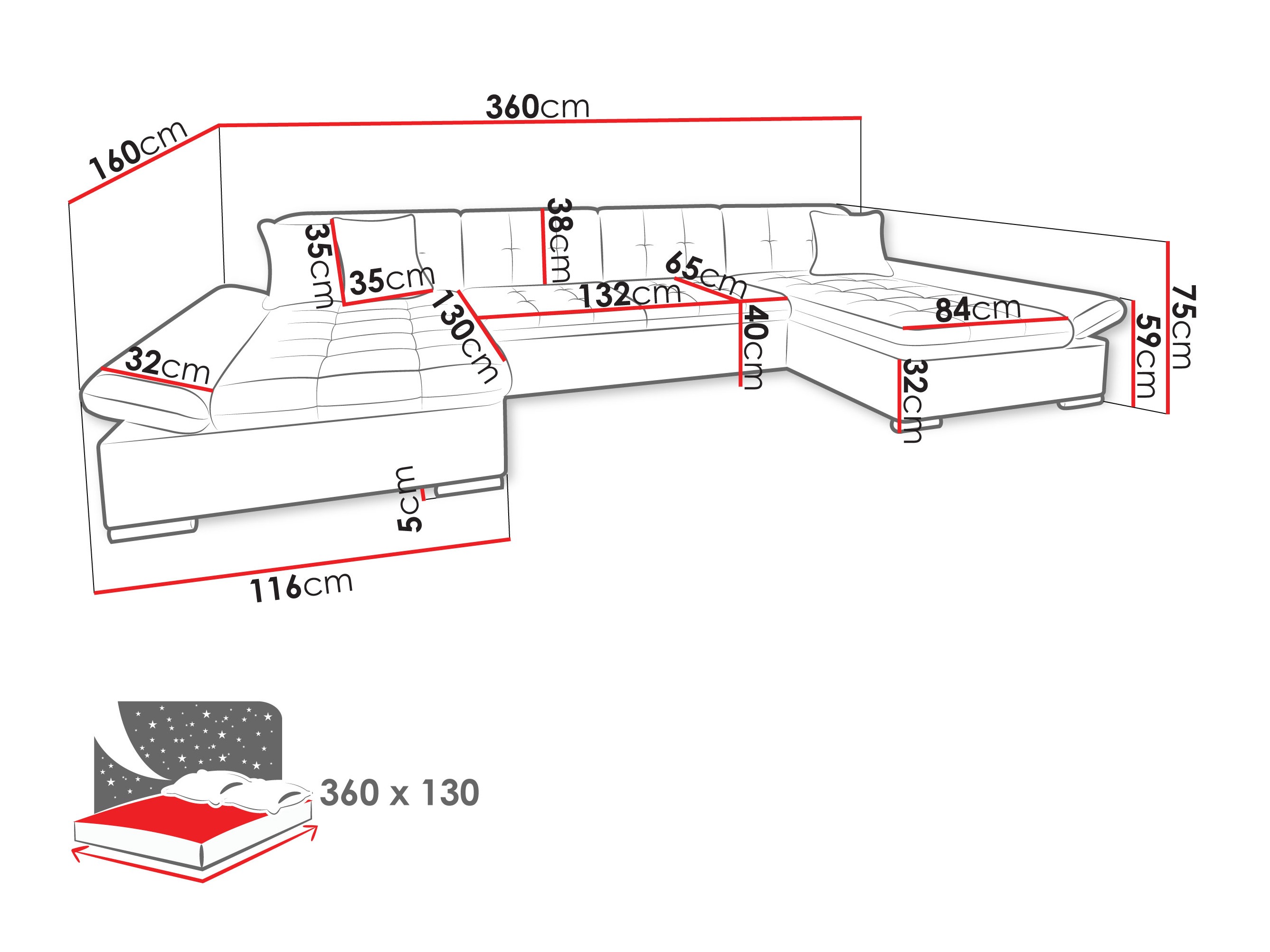 Stūra dīvāns Comfivo 240 (Pianav 17)