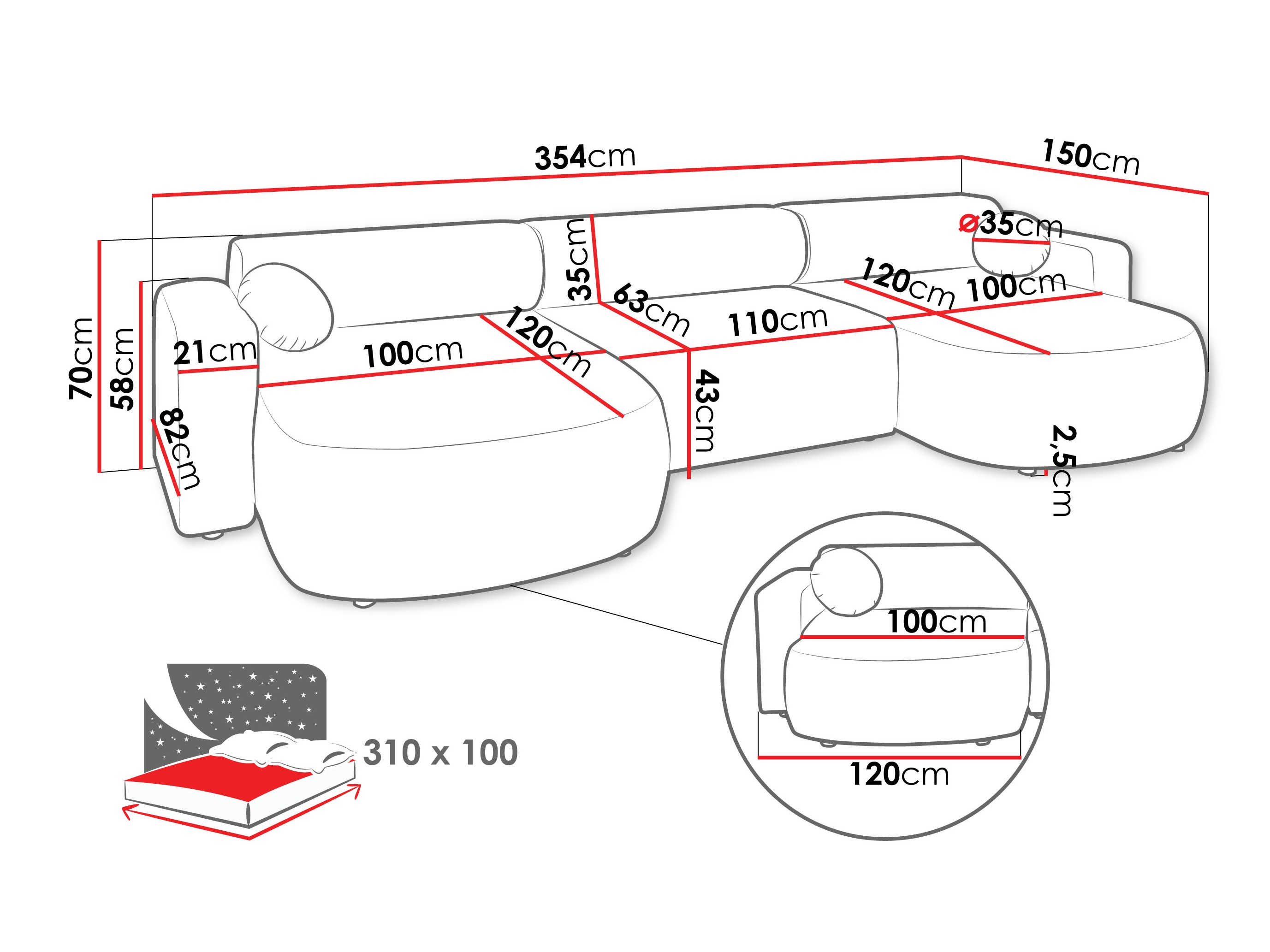 Stūra dīvāns Comfivo 480 (Velo 633)