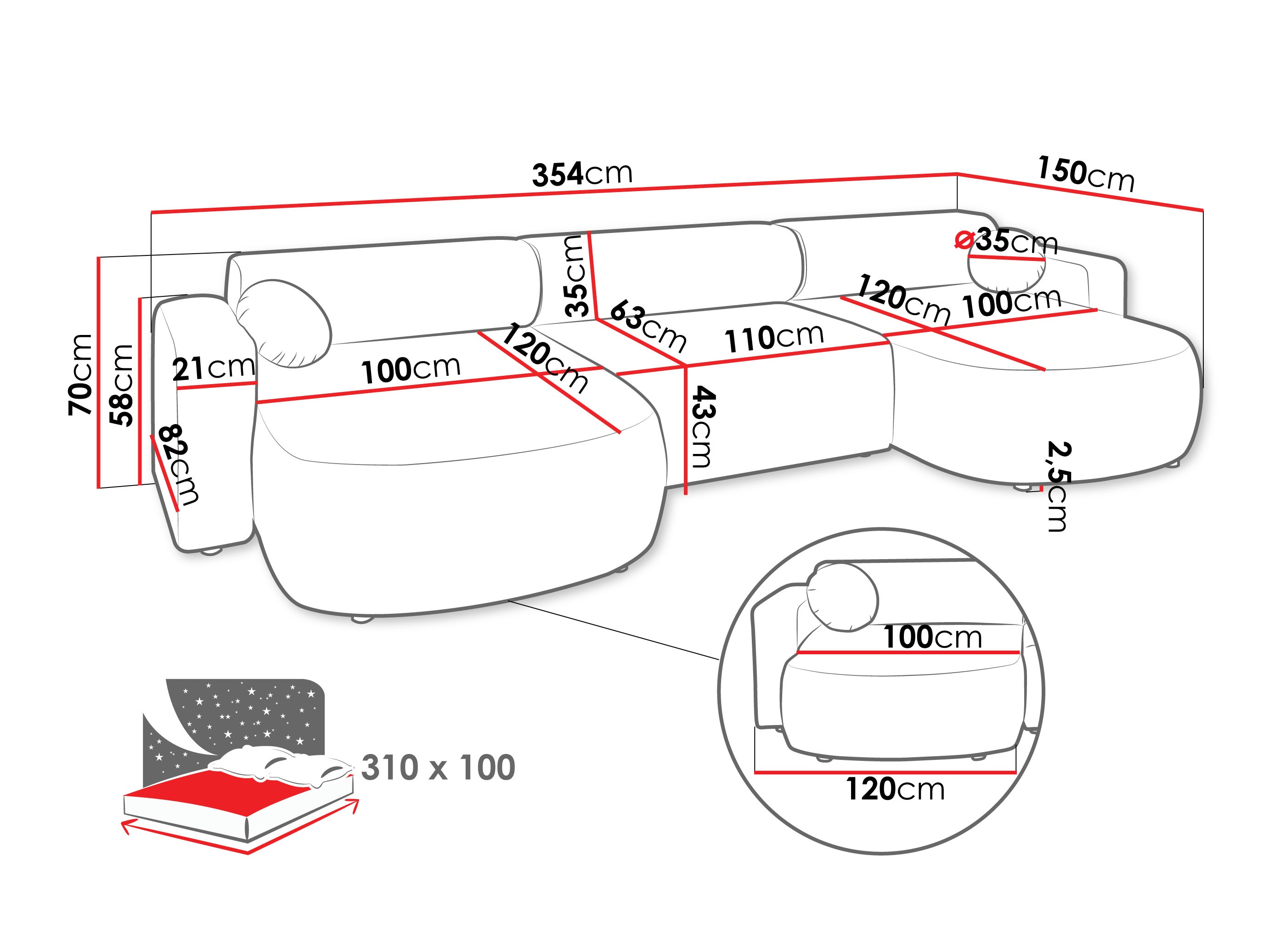 Stūra dīvāns Comfivo 480 (Velo 635)