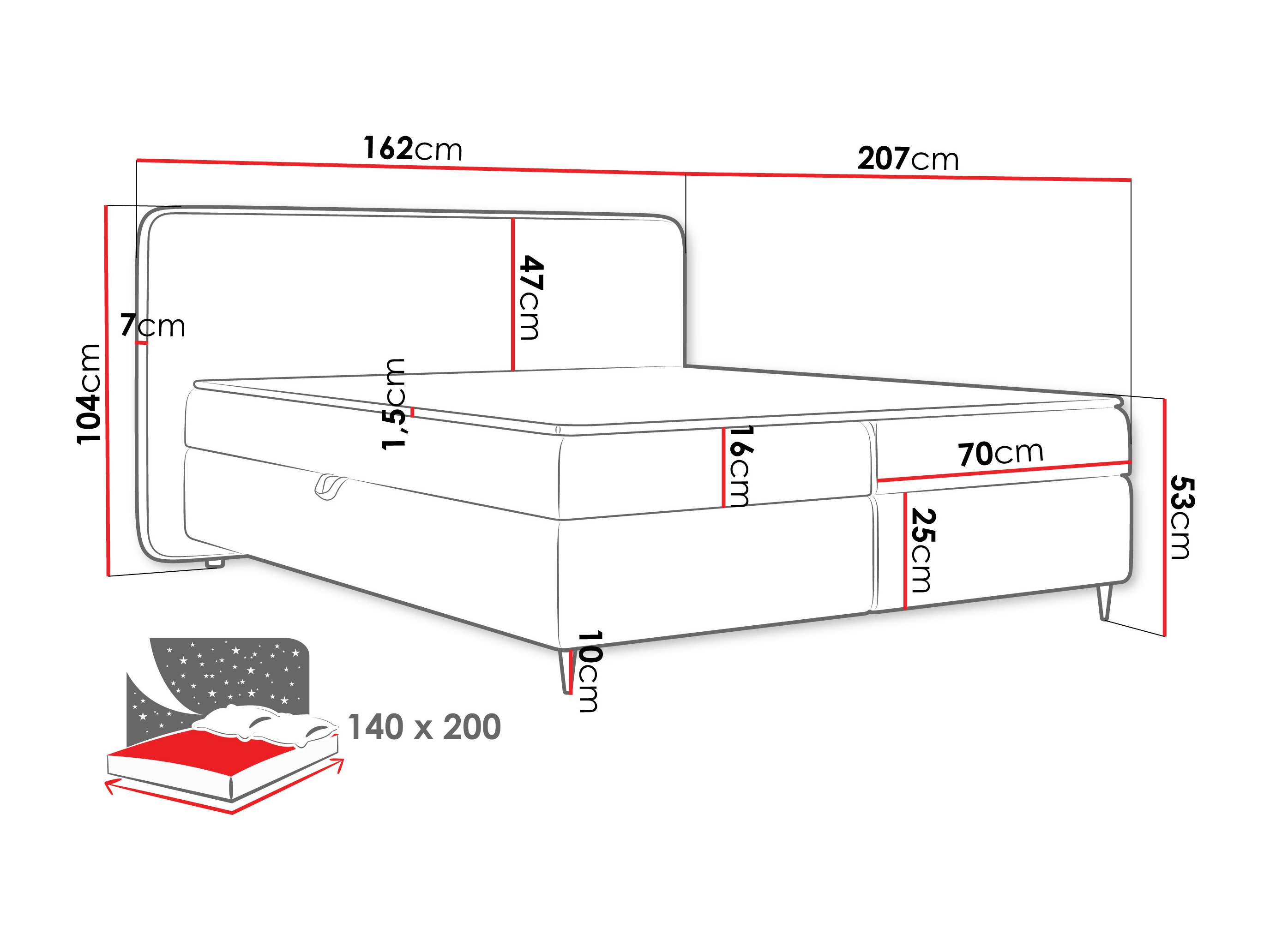 Kontinentālā gulta Stonecrest 108 (Taro 11)