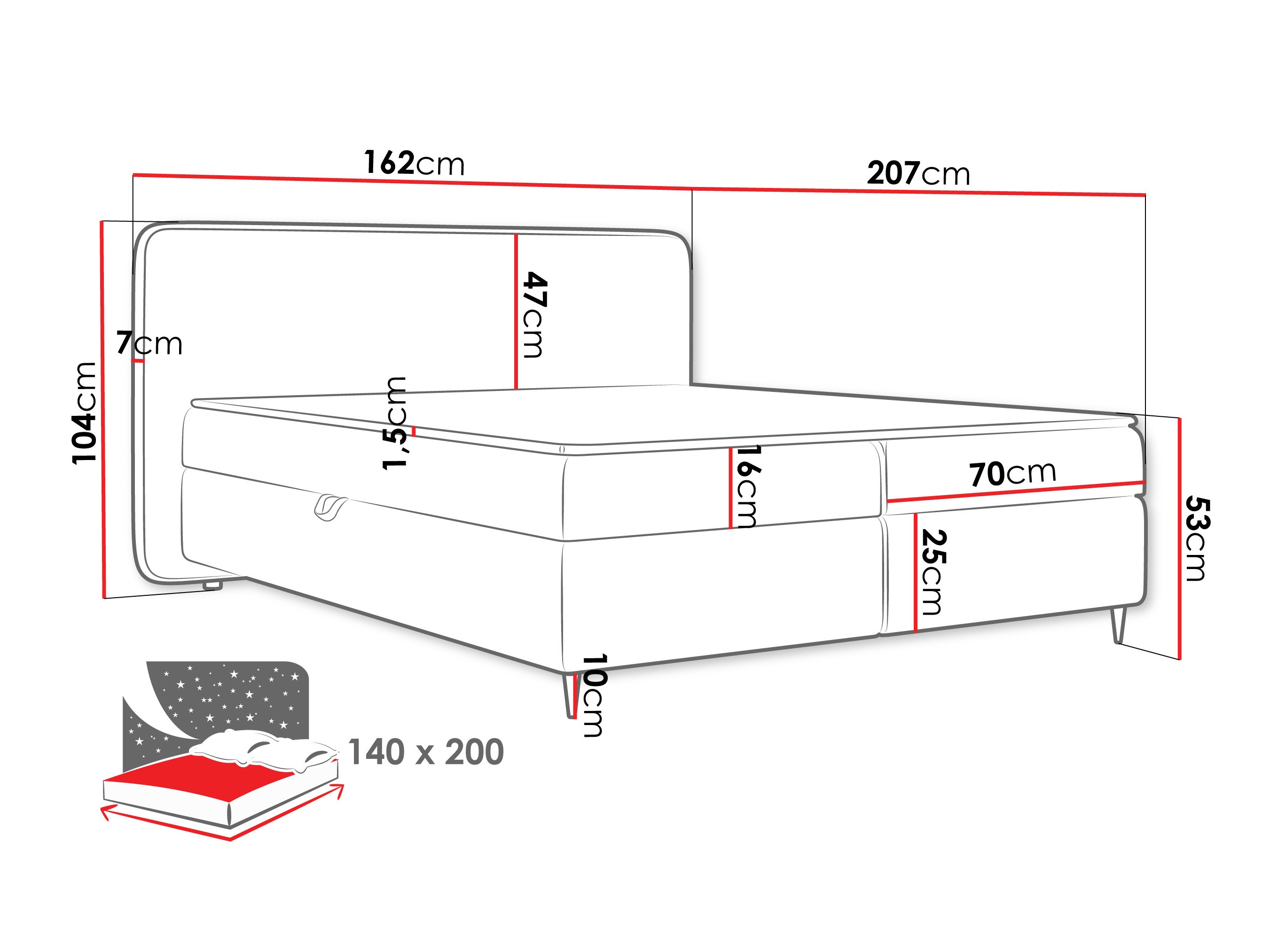 Kontinentālā gulta Stonecrest 108 (Taro 33)