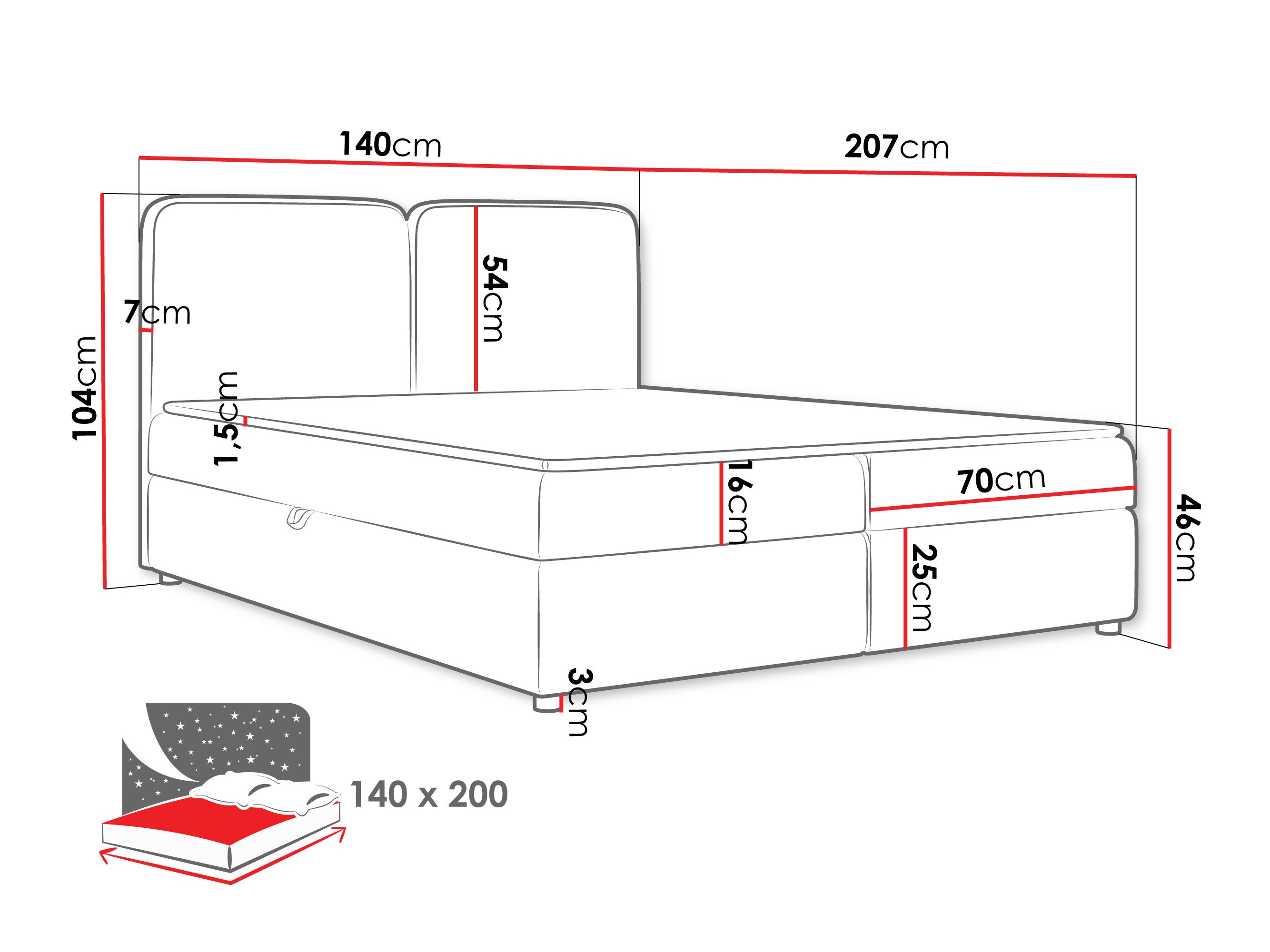 Kontinentālā gulta Stonecrest 109 (Taro 33)