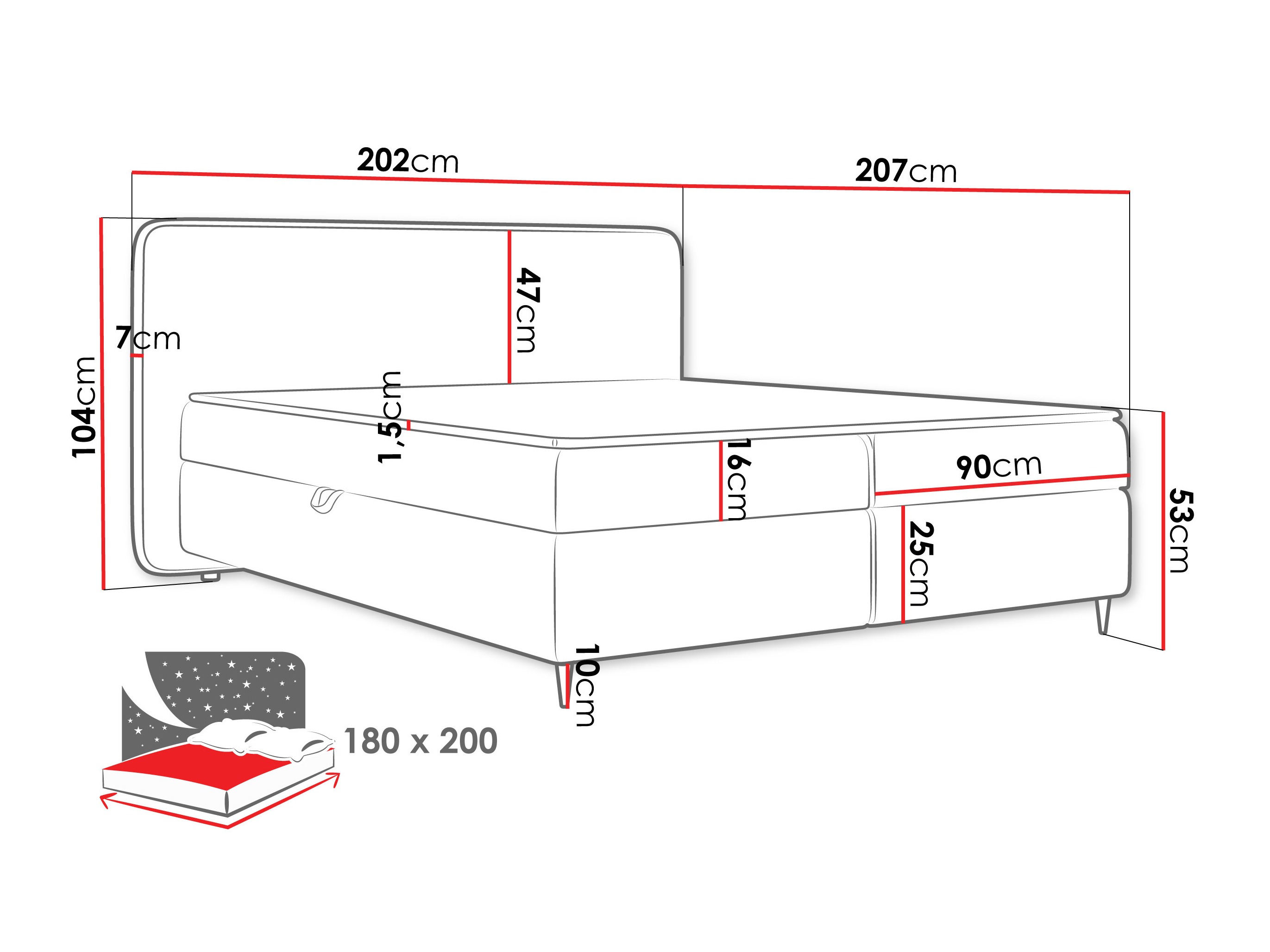 Kontinentālā gulta Stonecrest 108 (Taro 98)