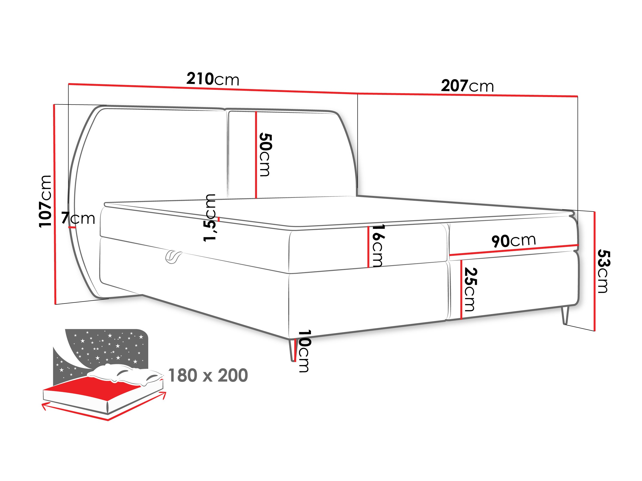 Kontinentālā gulta Stonecrest 110 (Wave 02)