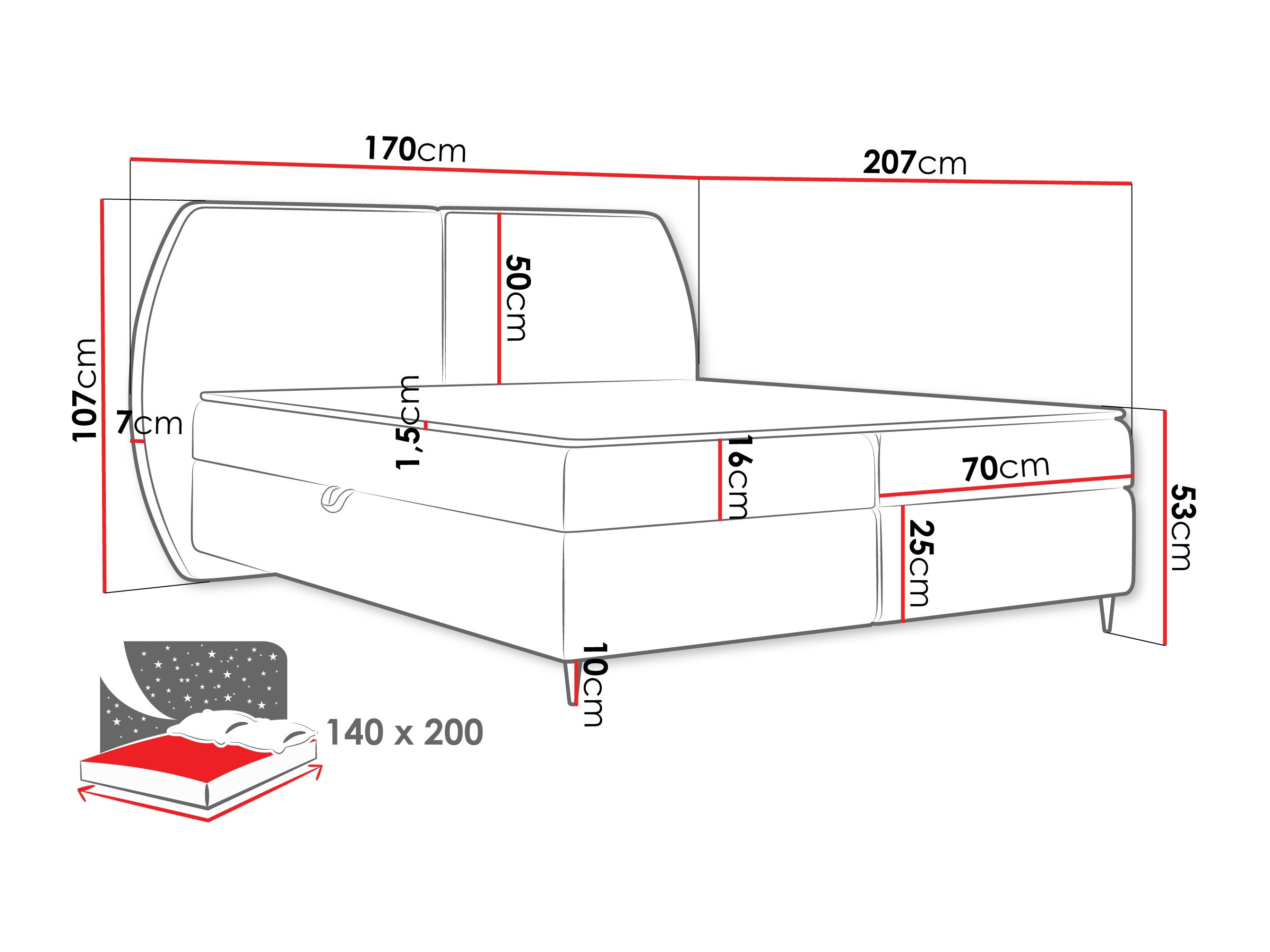 Kontinentālā gulta Stonecrest 110 (Wave 04)