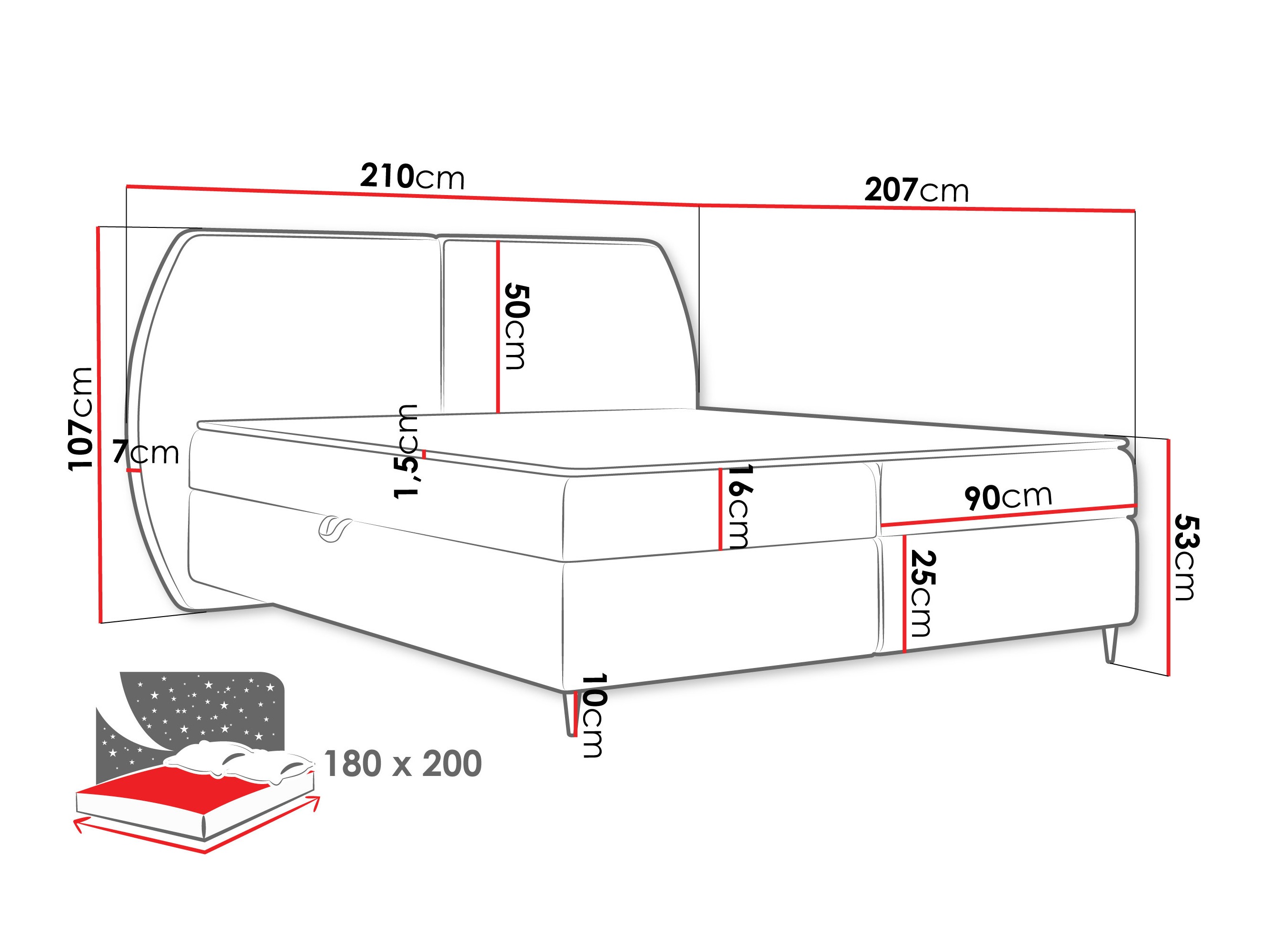 Kontinentālā gulta Stonecrest 110 (Wave 04)