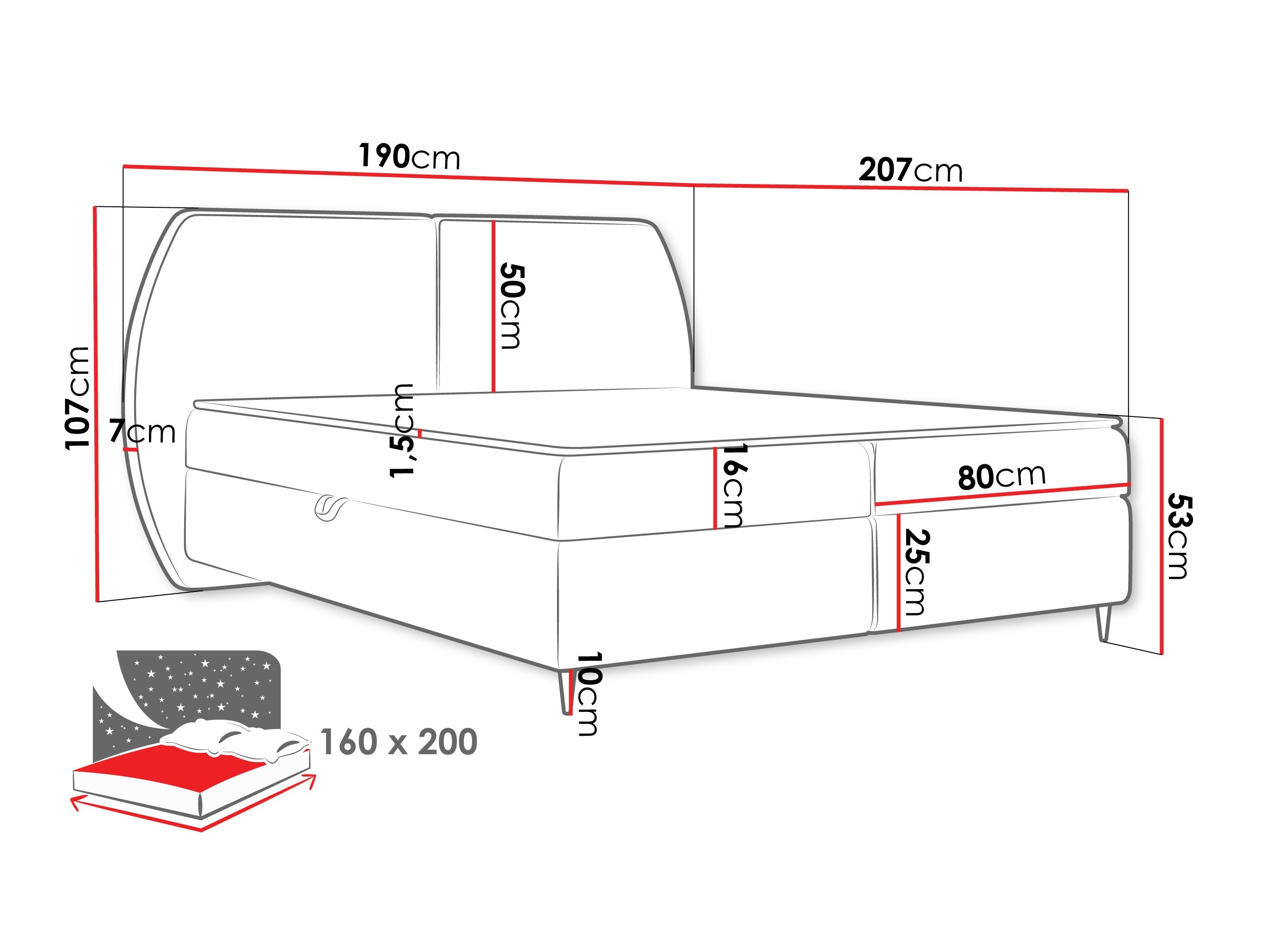 Kontinentālā gulta Stonecrest 110 (Wave 09)