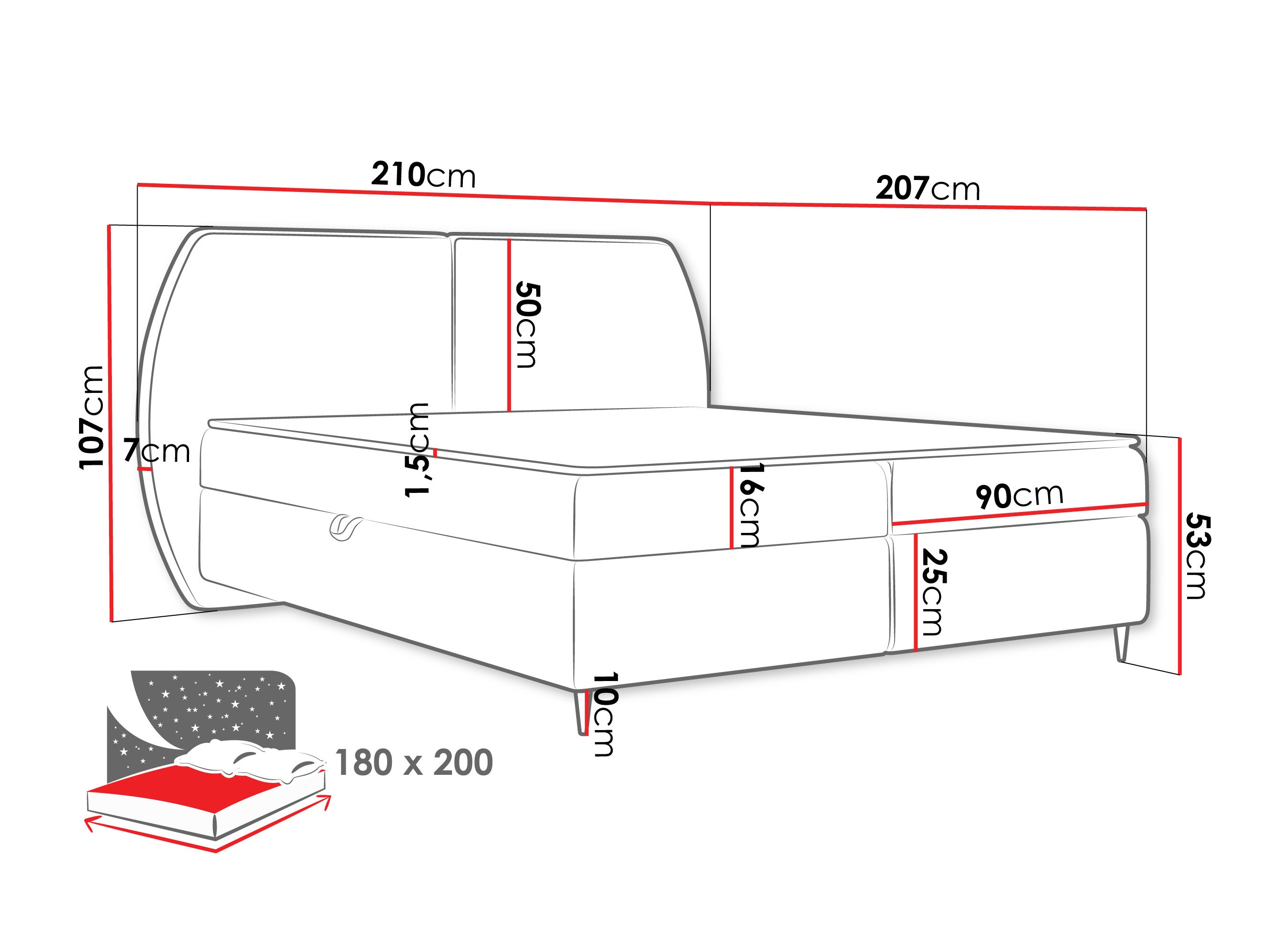 Kontinentālā gulta Stonecrest 110 (Wave 09)