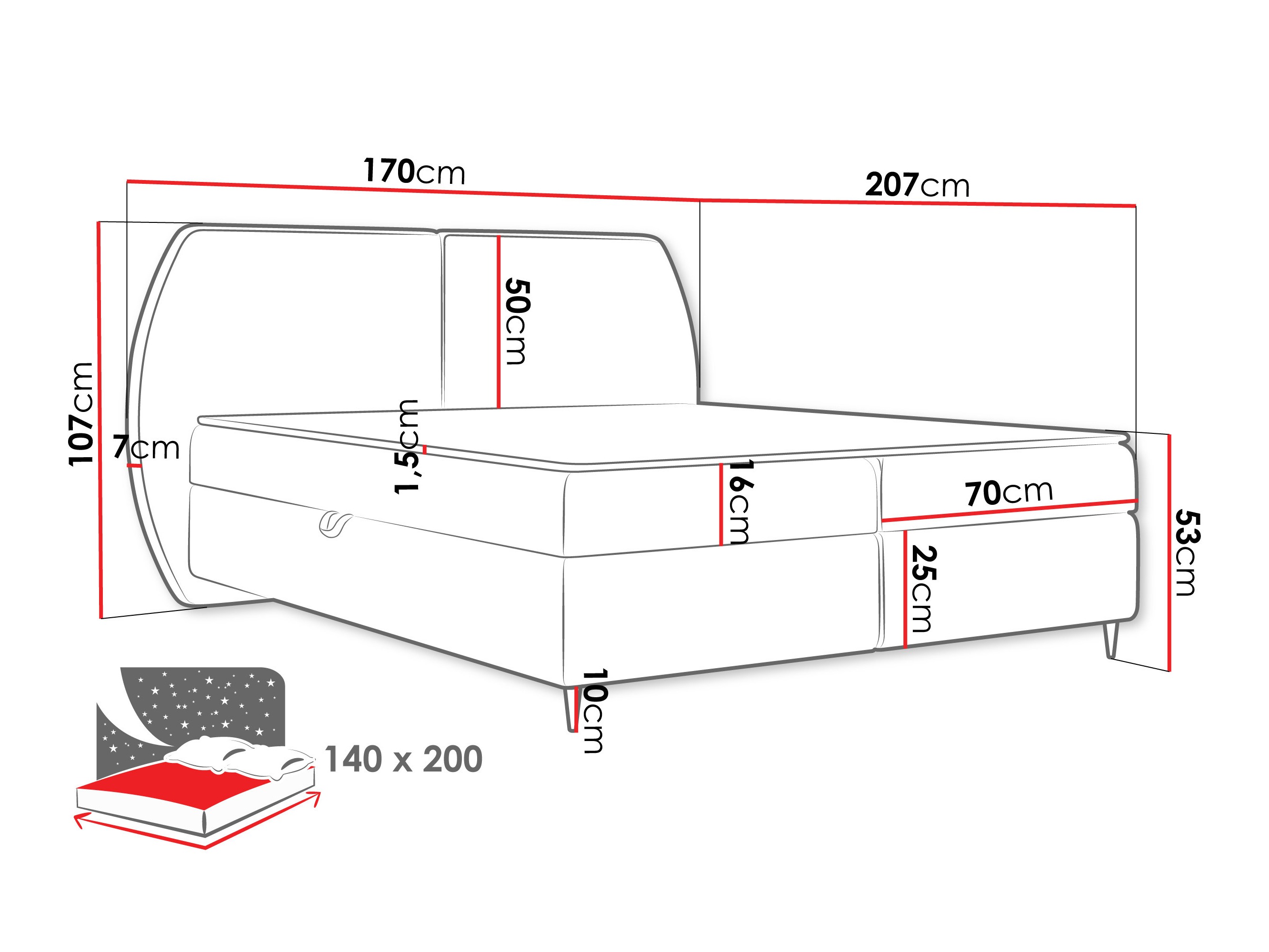 Kontinentālā gulta Stonecrest 110 (Wave 17)