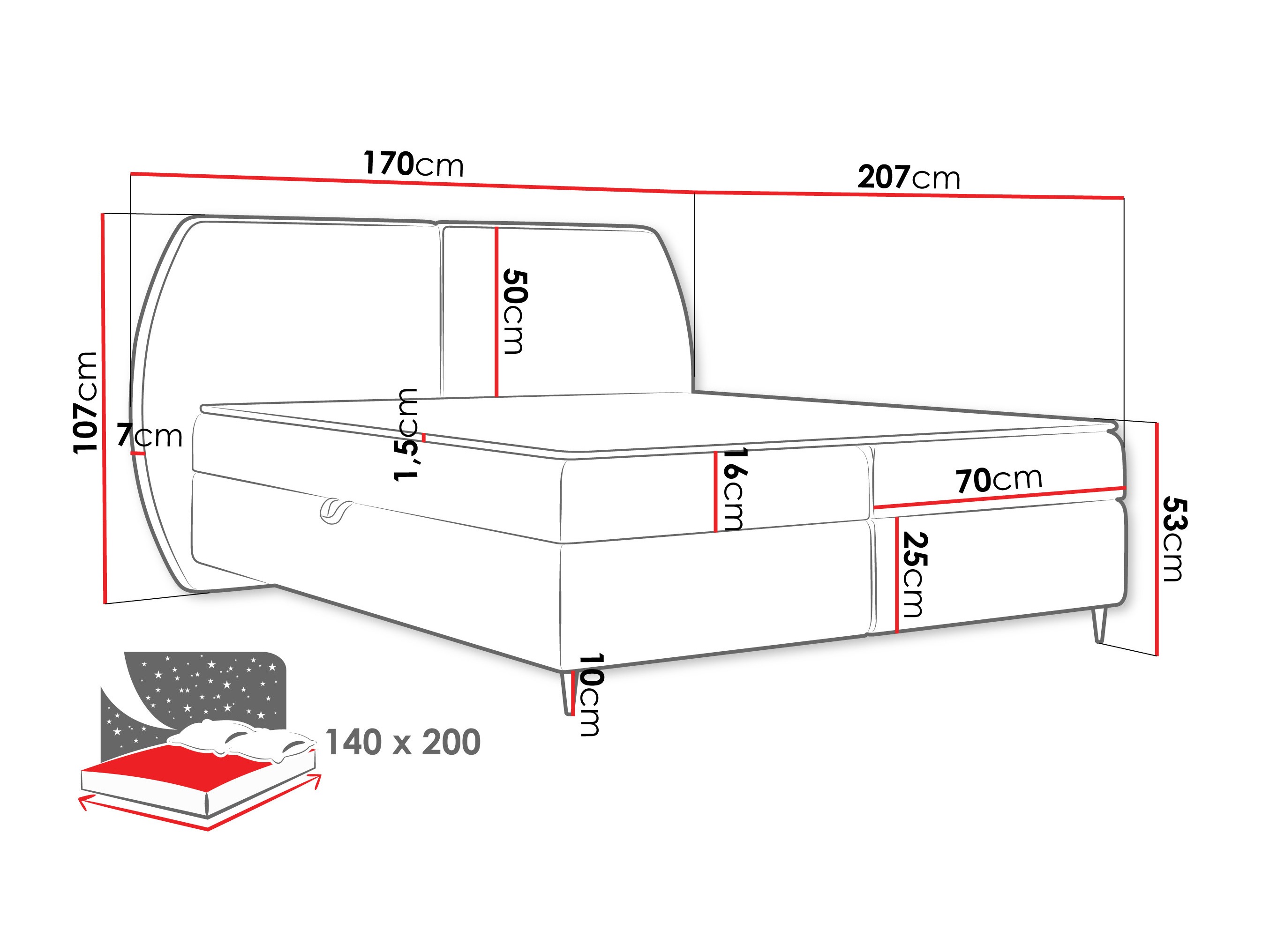 Континентальная кровать Stonecrest 110 (Wave 01)