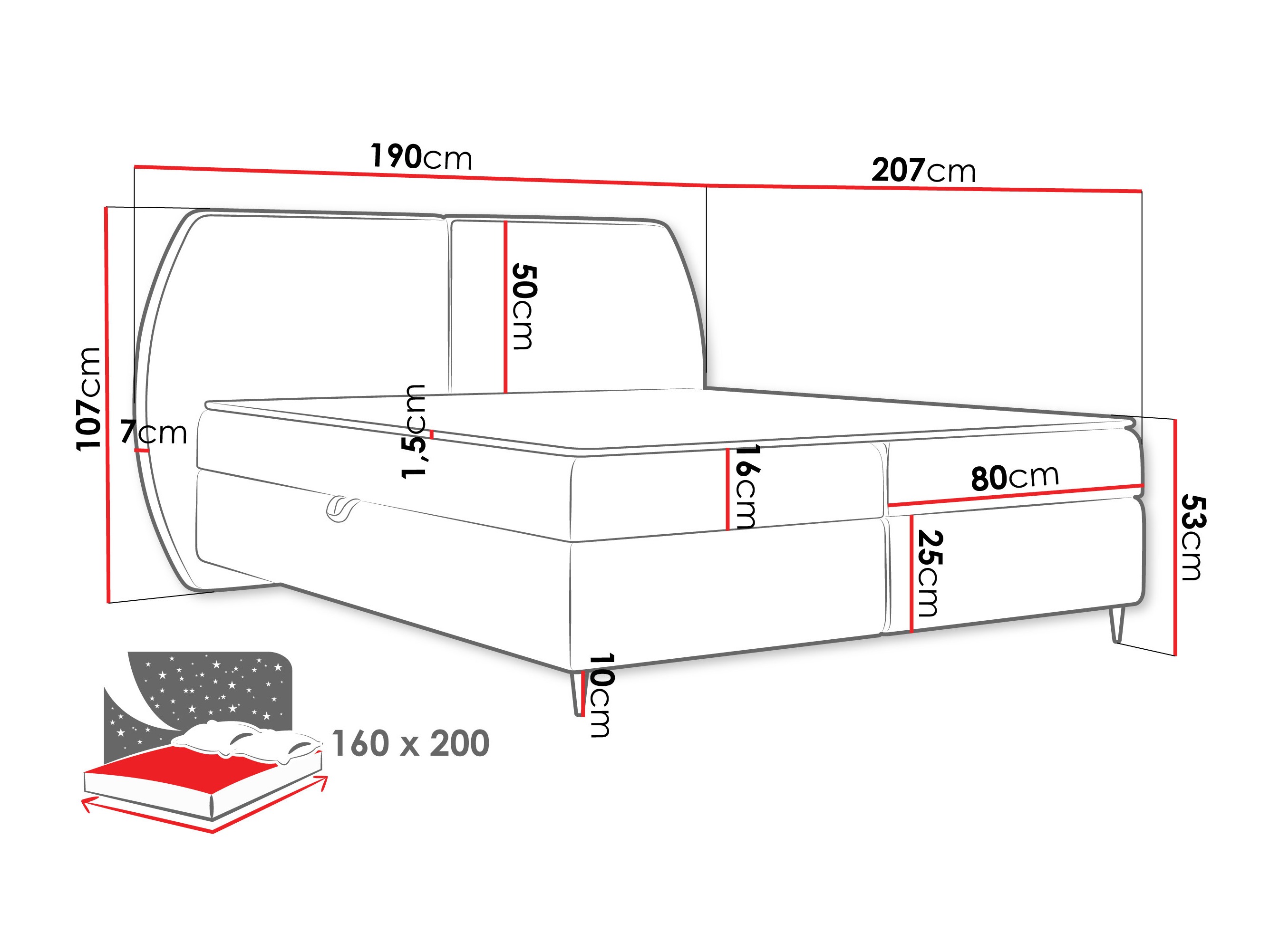 Континентальная кровать Stonecrest 110 (Wave 02)