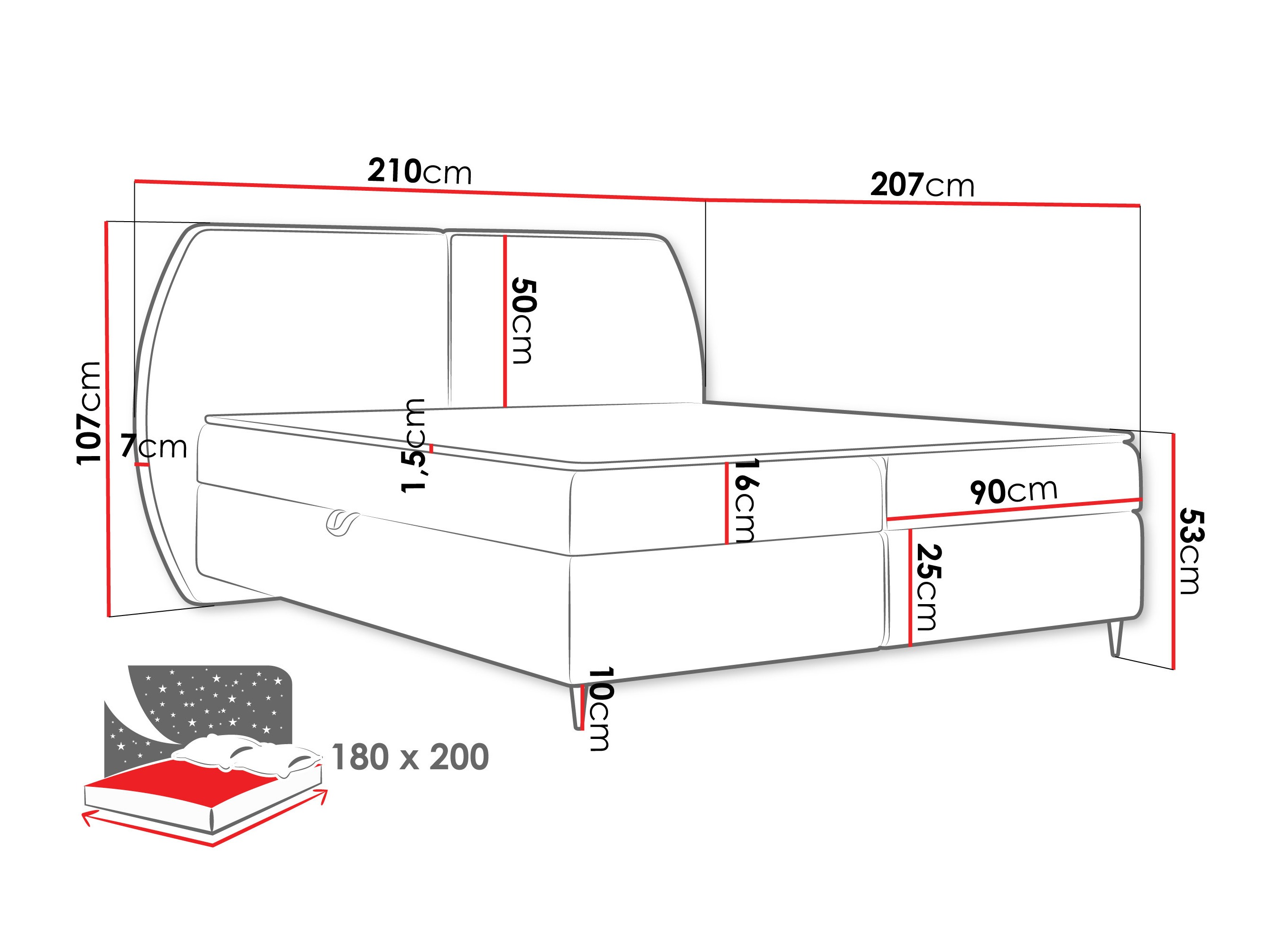 Континентальная кровать Stonecrest 110 (Wave 05)