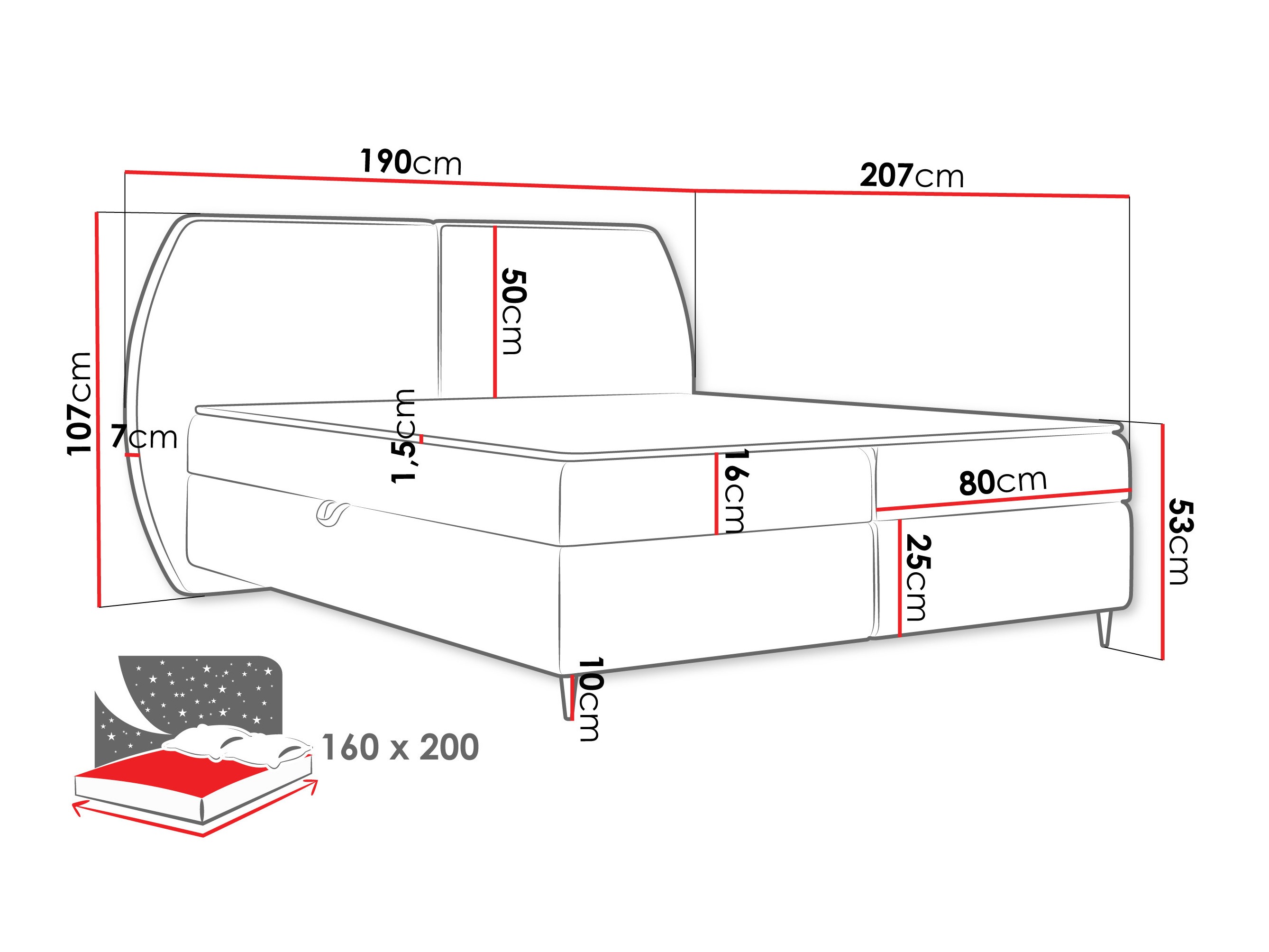 Континентальная кровать Stonecrest 110 (Wave 17)