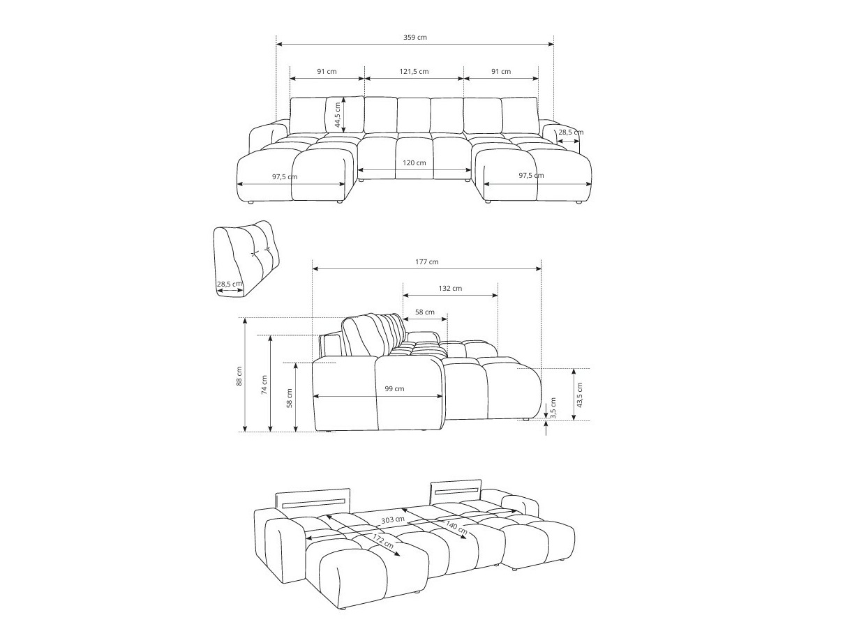 Stūra dīvāns Kingston 198 (Curio 09)
