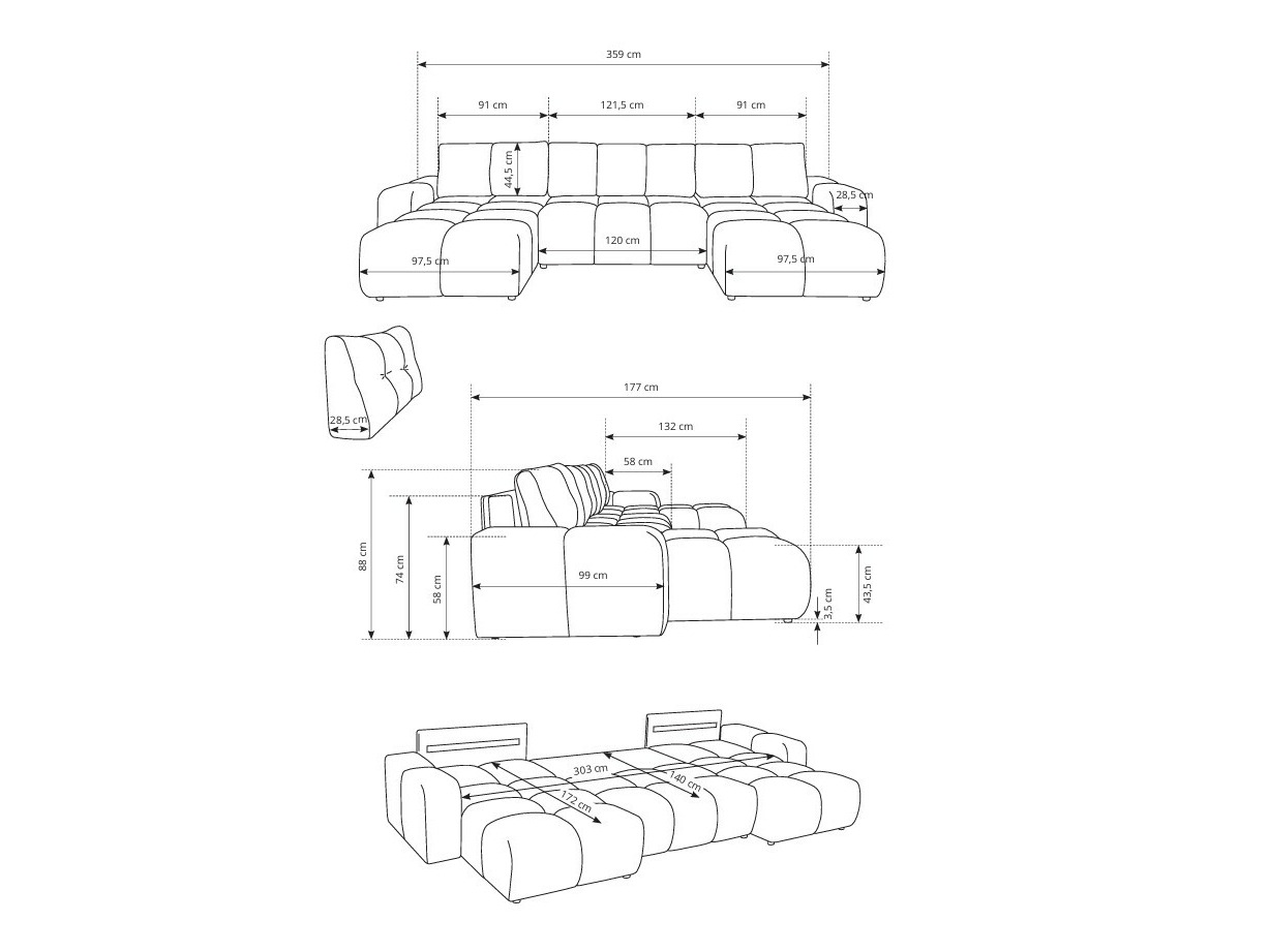 Stūra dīvāns Kingston 198 (Curio 83)