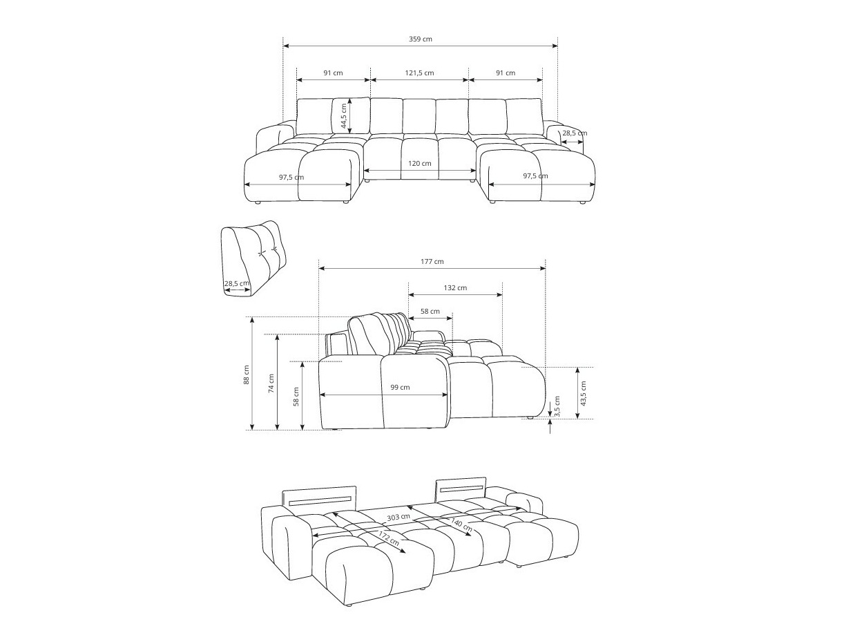 Stūra dīvāns Kingston 198 (Curio 93)