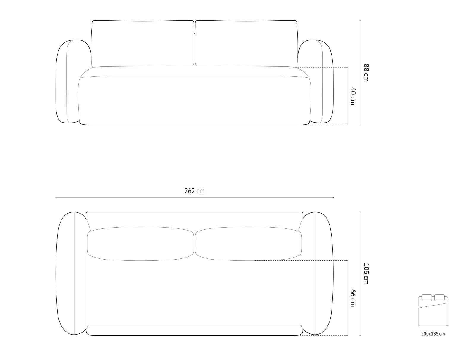 Dīvāns gulta Franklin 206 (Magic Velvet 2240)