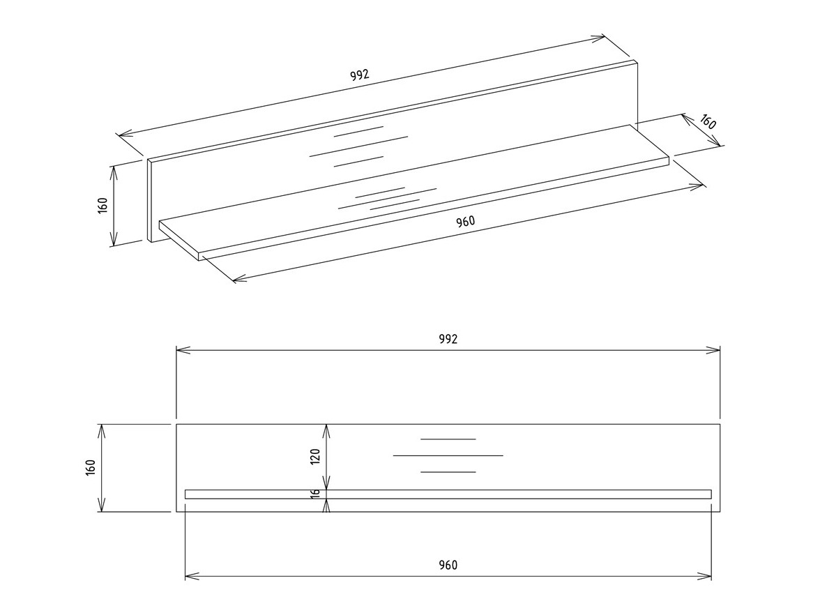 Настенная полка Mandeville 335