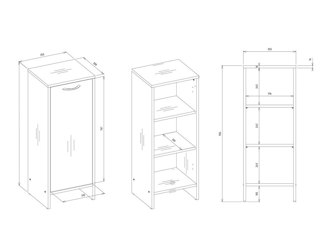 Stāvošs vannas skapītis Servou 100