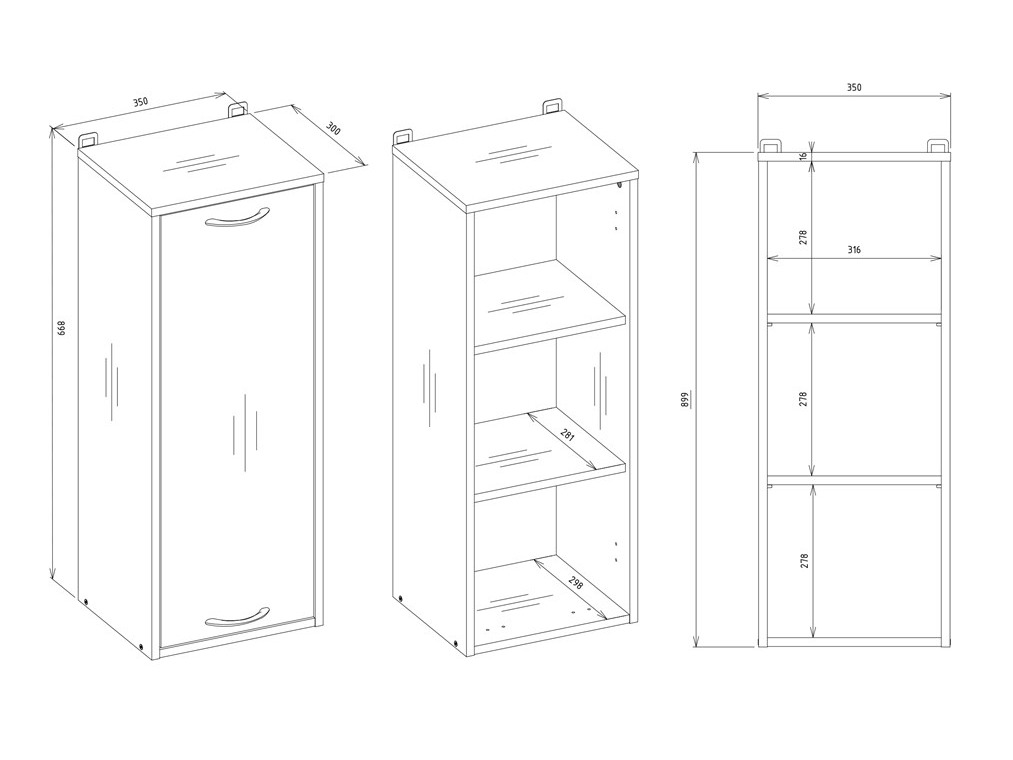 Piekarams vannas istabas skapītis Servou 107