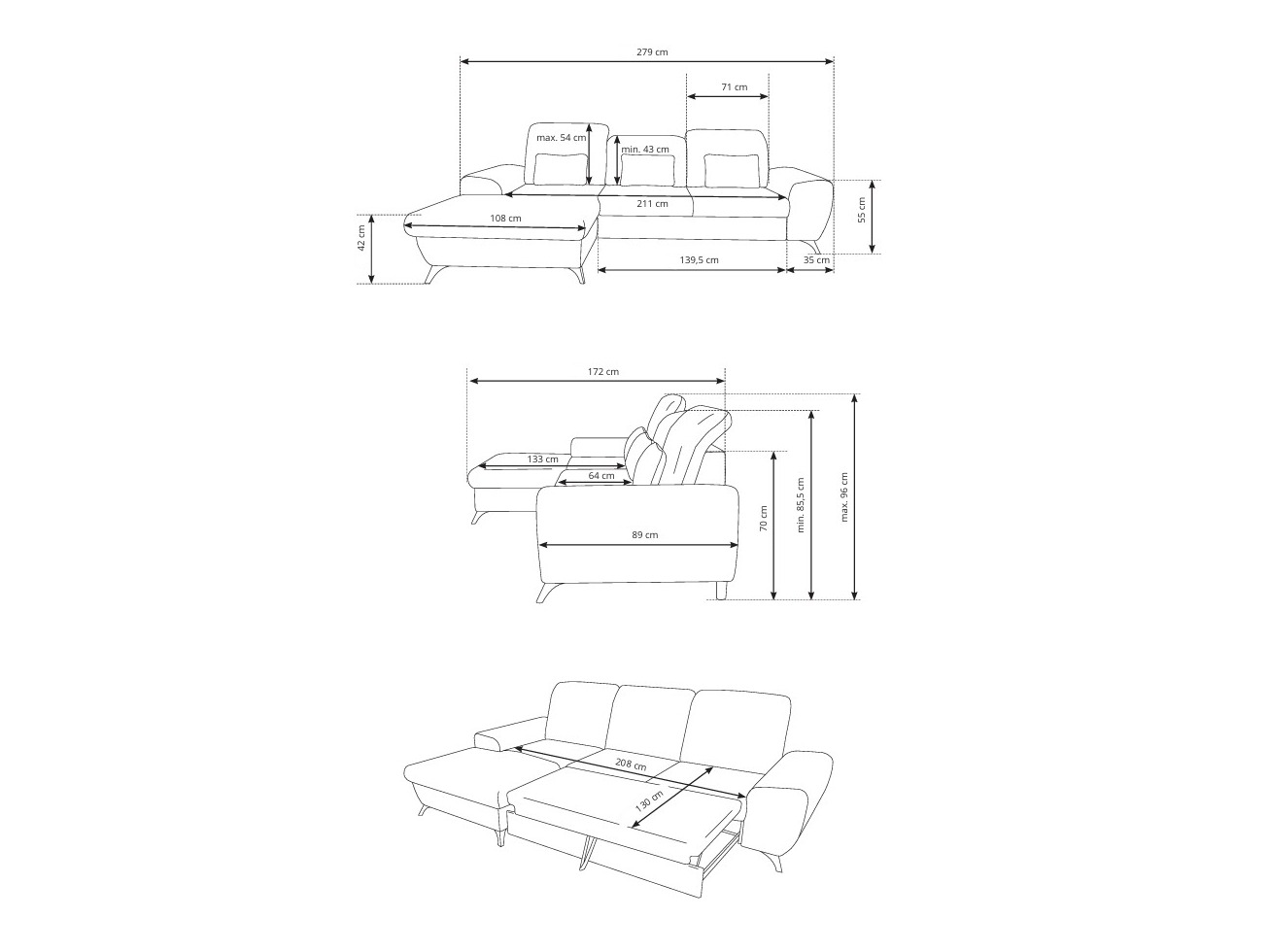 Stūra dīvāns Kingston 200 (Avra 10)