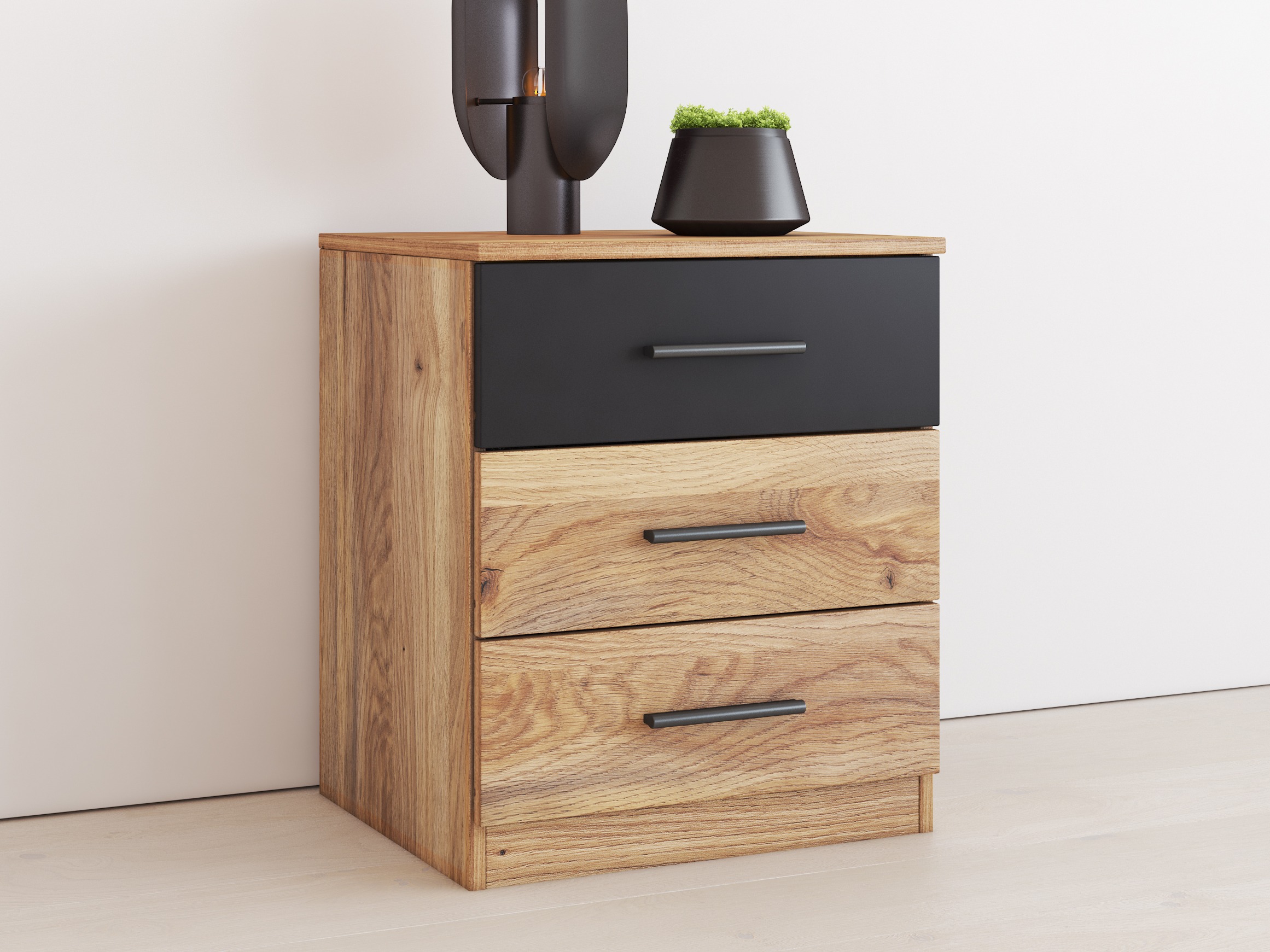 Naktsgaldiņš Melvele 100 (Ozols + Melns)