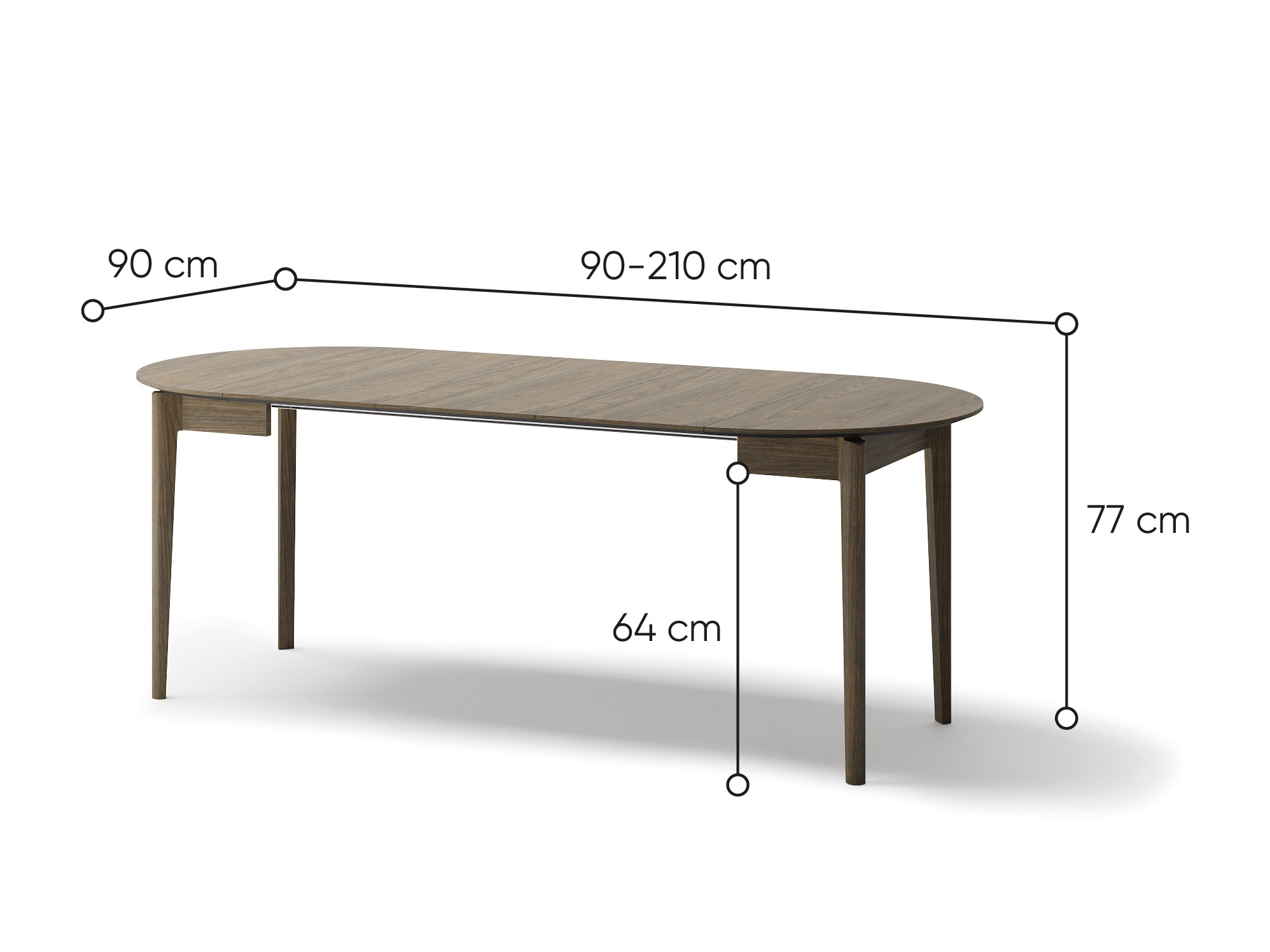 Cтол Fresno 180 (Темный дуб)