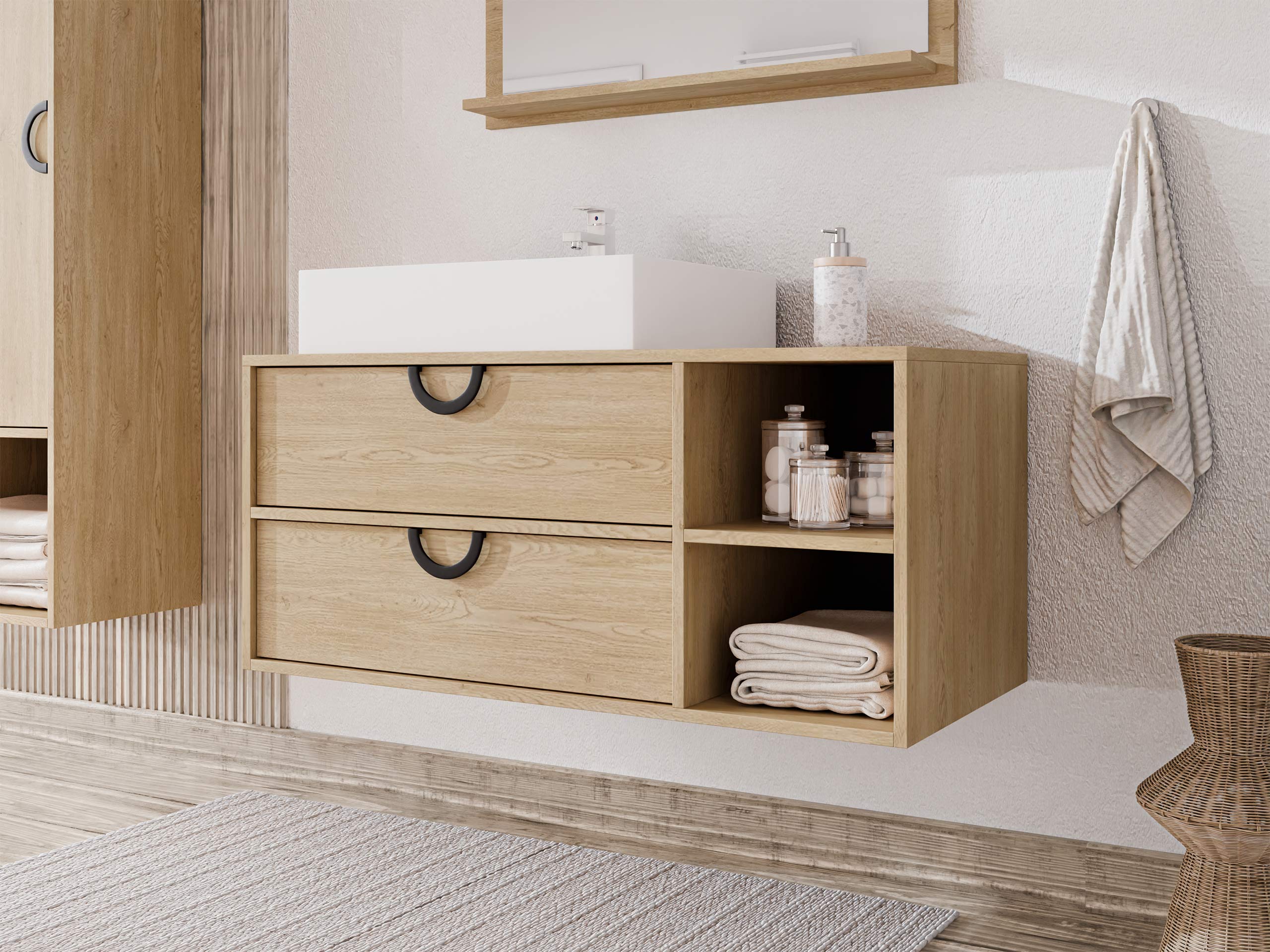 Piekarams vannas istabas skapītis izlietnei Providence 193 (Ozols)