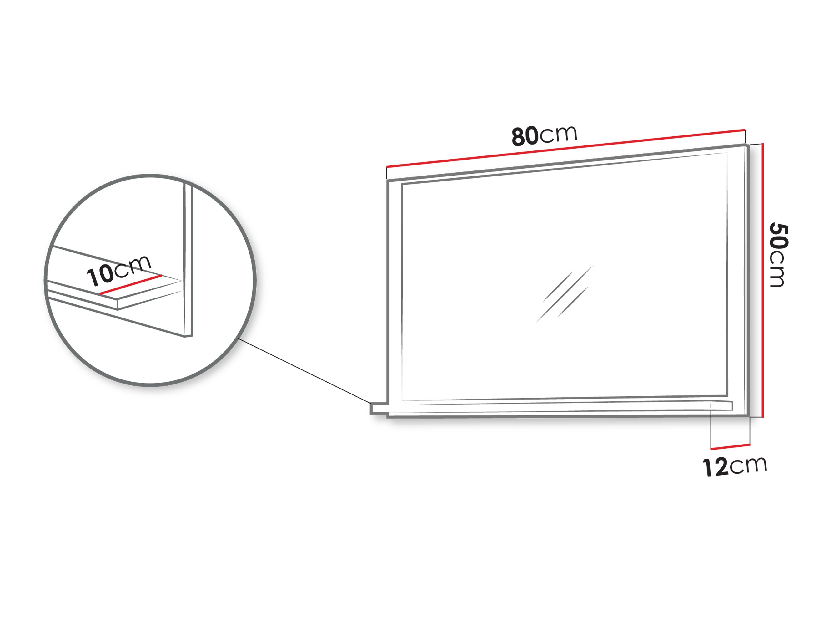 Vannas istabas spogulis Providence 195 (Melns)