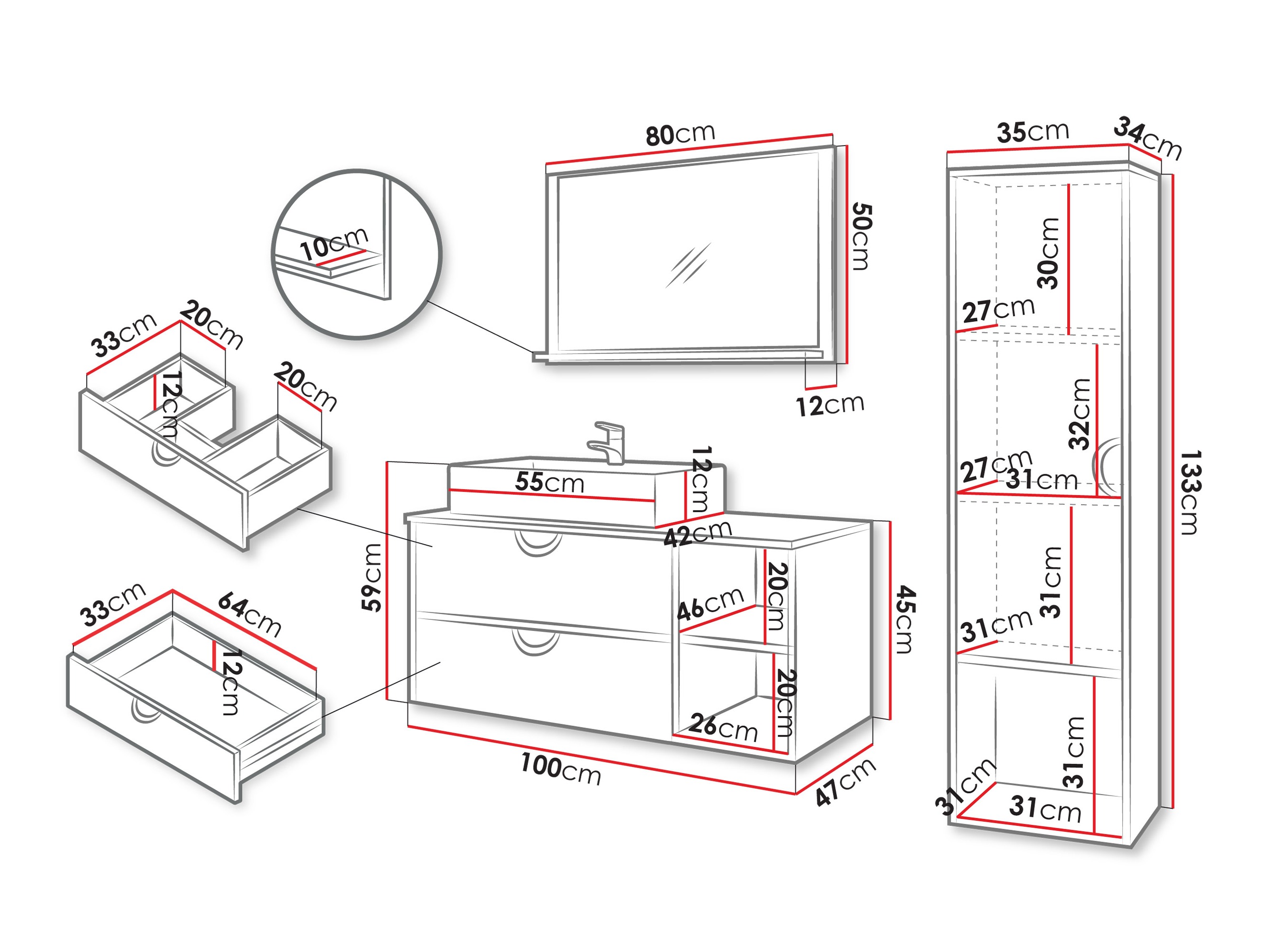 Vannas komplekts Providence 196 (Melns)