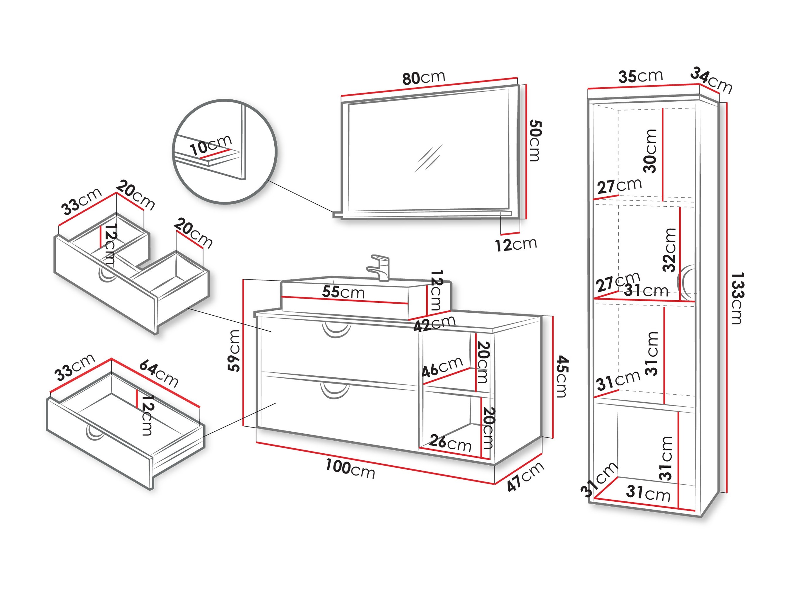 Vannas komplekts Providence 196 (Melns)
