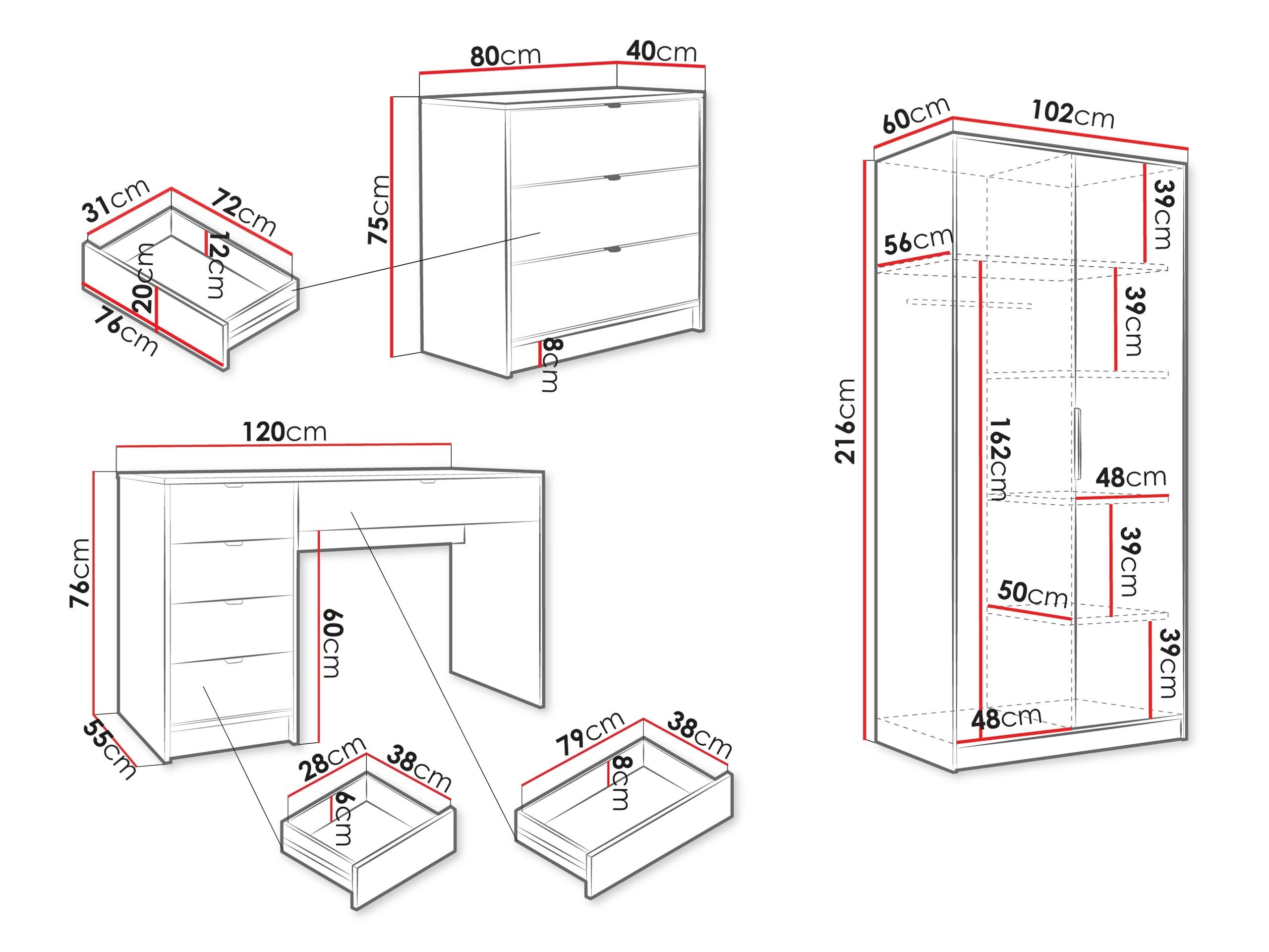 Mājas biroja komplekts Comfivo Larmire 123 (Kašmirs)