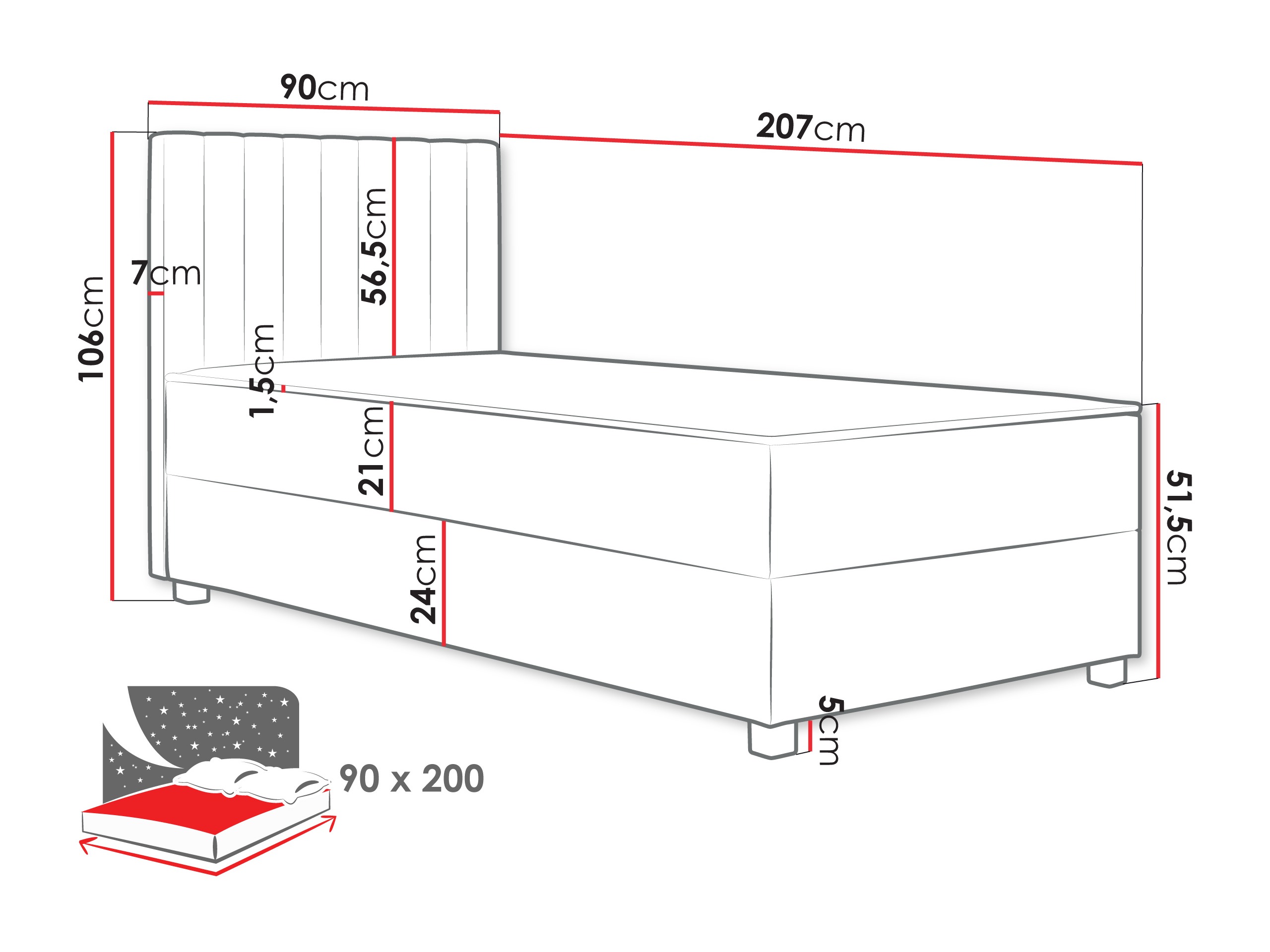 Континентальная кровать Sanford 108 (Manila 14)