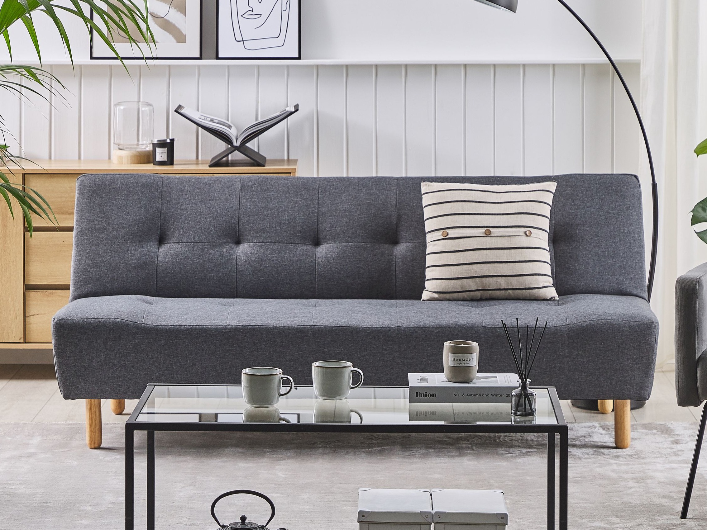 Dīvāns gulta Berwyn 1550 (Tumši pelēks)