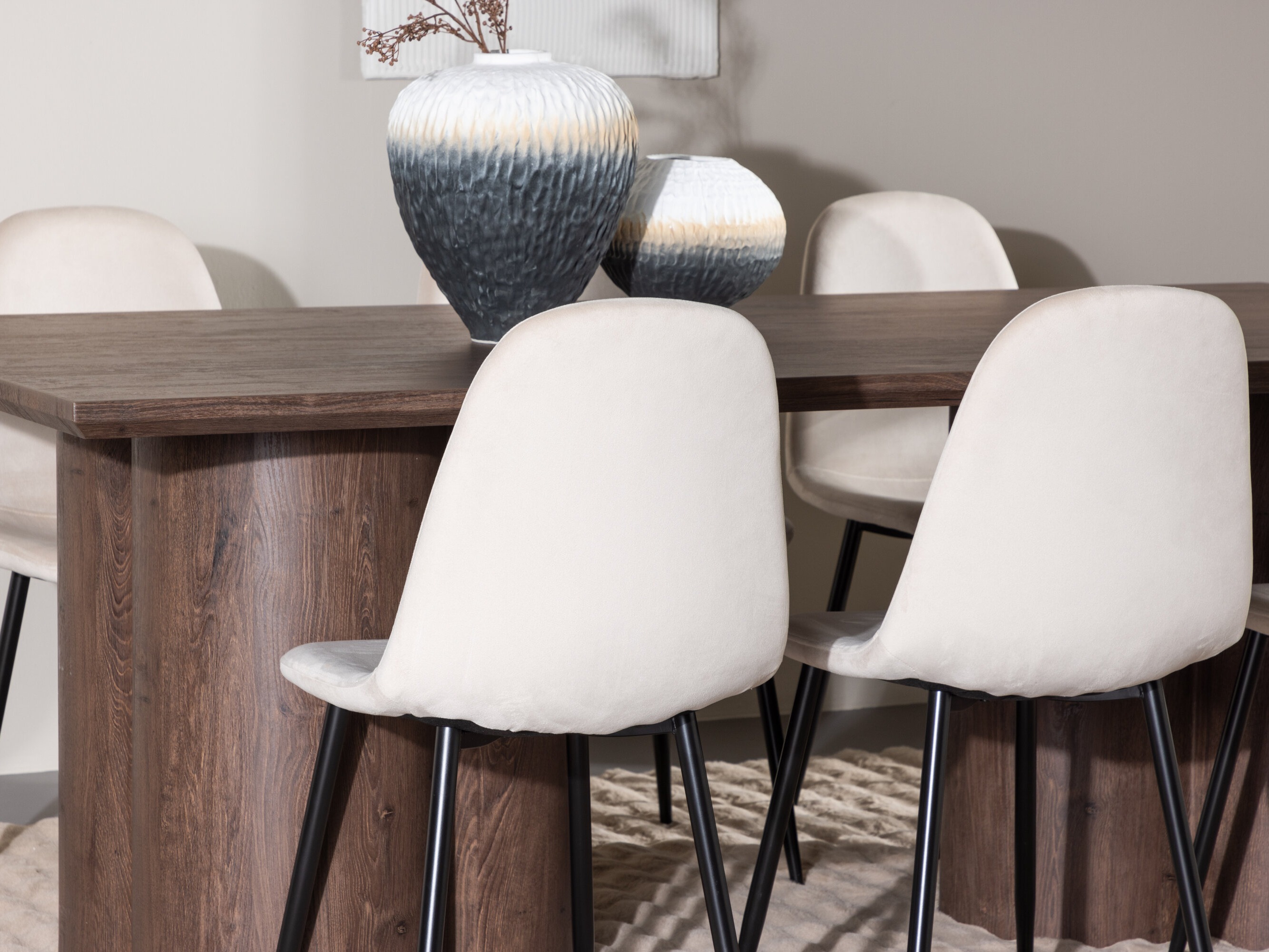 Ēdamistabas komplekts Dallas 4959 (Bēšs + Melns)