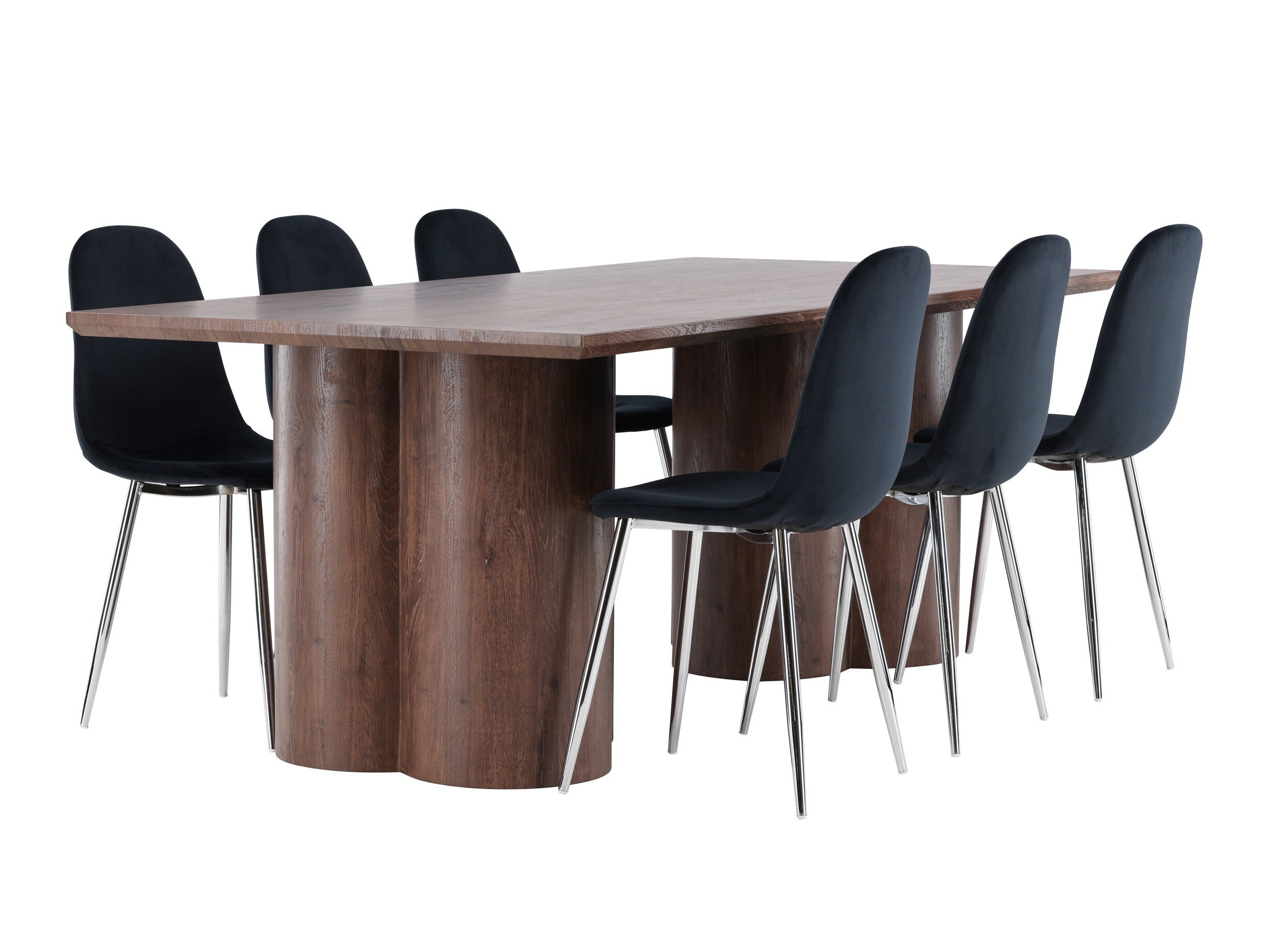 Ēdamistabas komplekts Dallas 4959 (Melns + Sudraba)