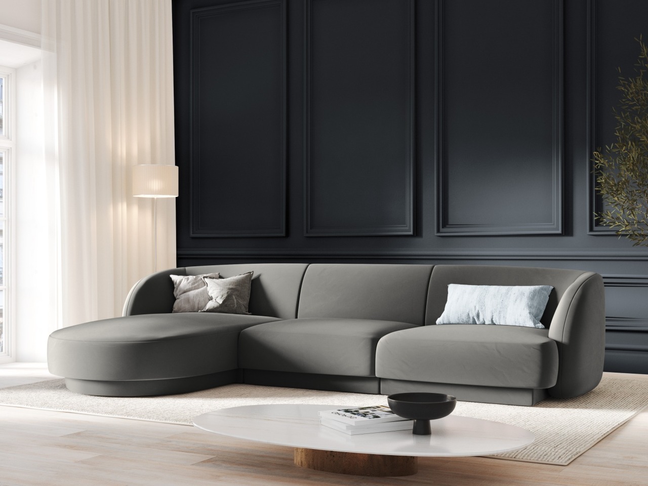 Moduļu stūra dīvāns Tivlomi 102 (Bluvel 13)