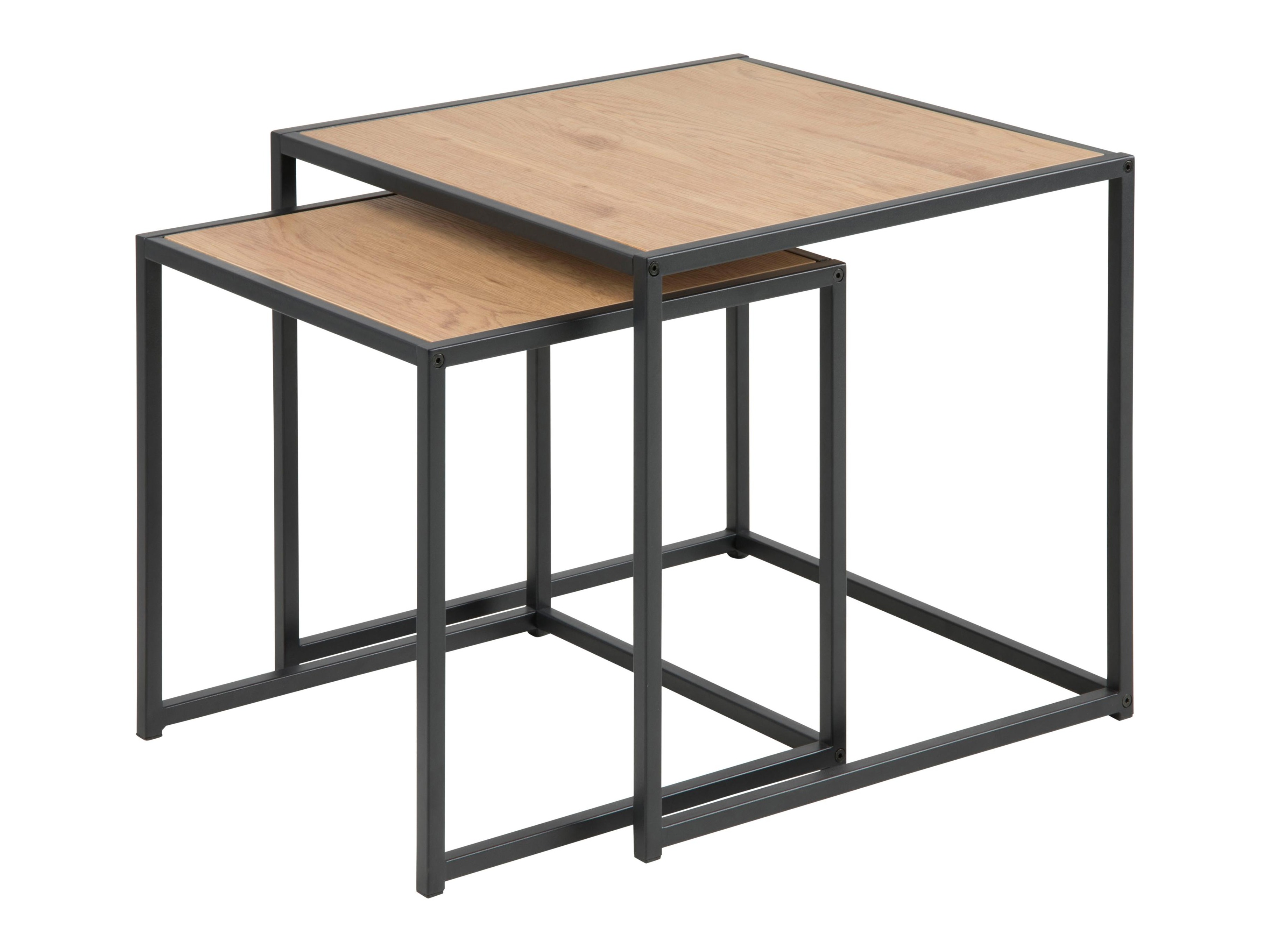 Kafijas galdiņu komplekts Norsica 461 (Savvaļas ozols + Melns)