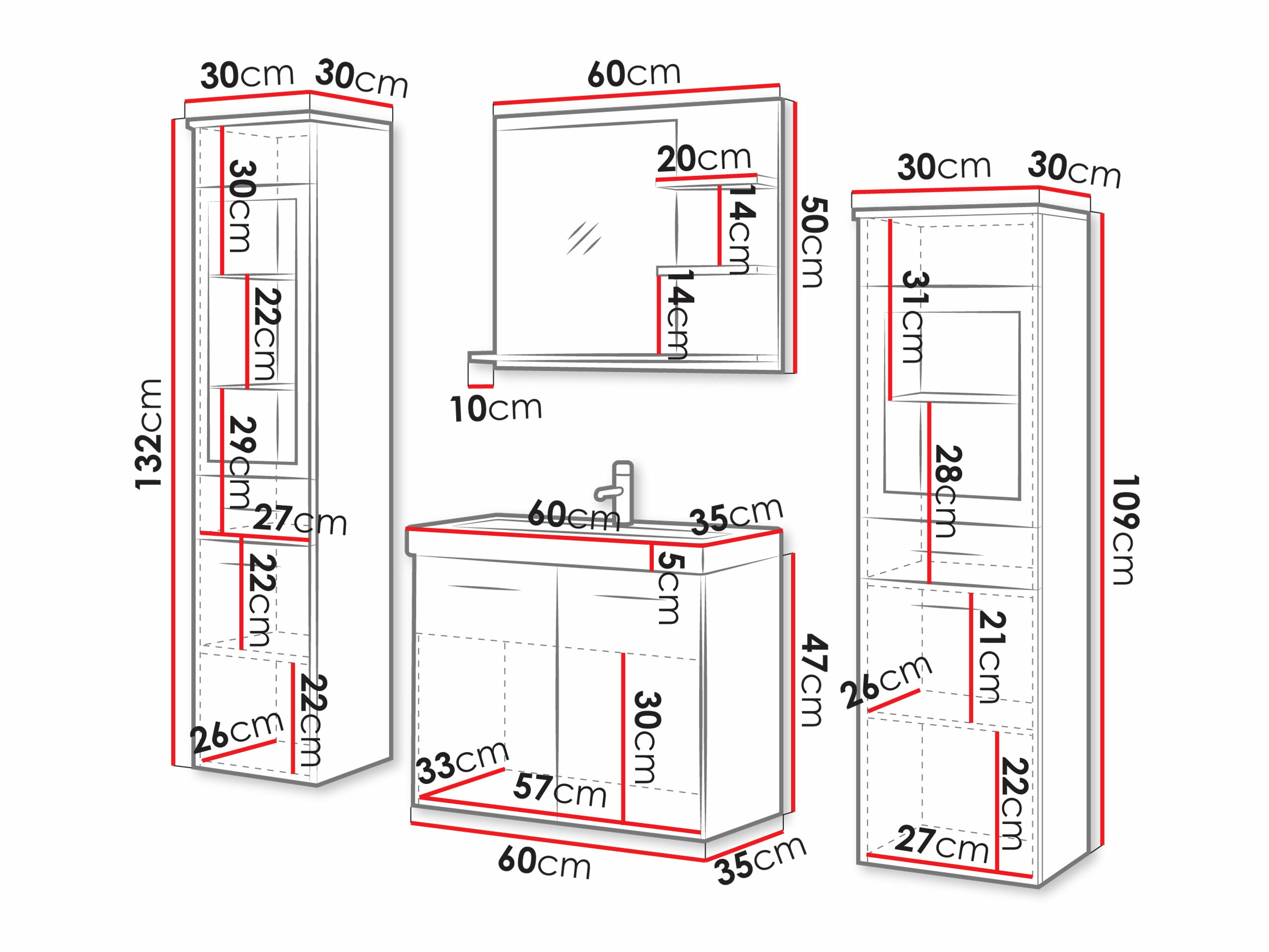 Набор для ванной комнаты Sarasota 141 (Матера серый)