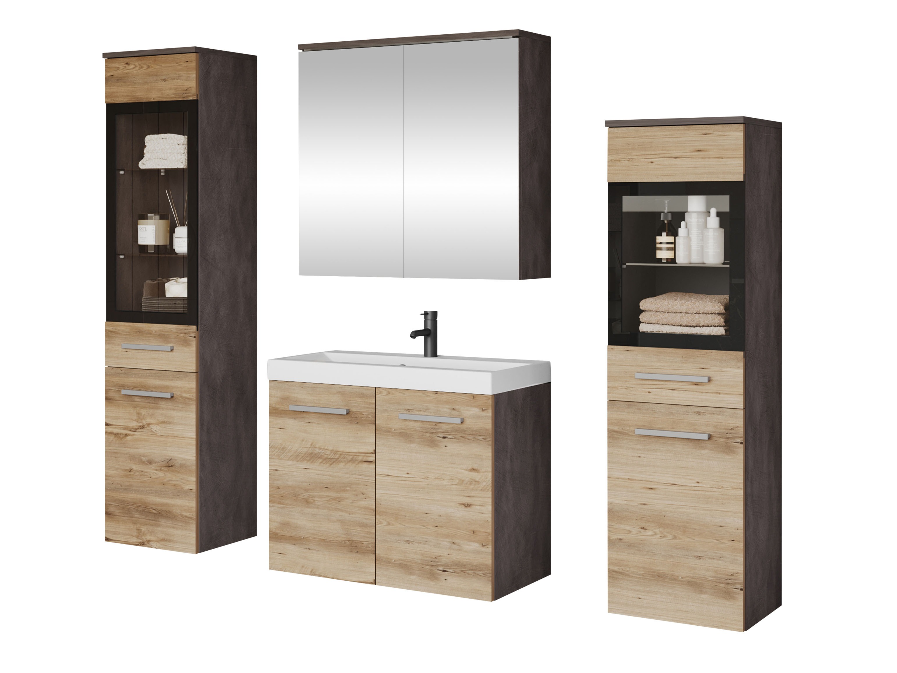 Vannas komplekts Sarasota 140 (Matera pelēks + Kastanis)