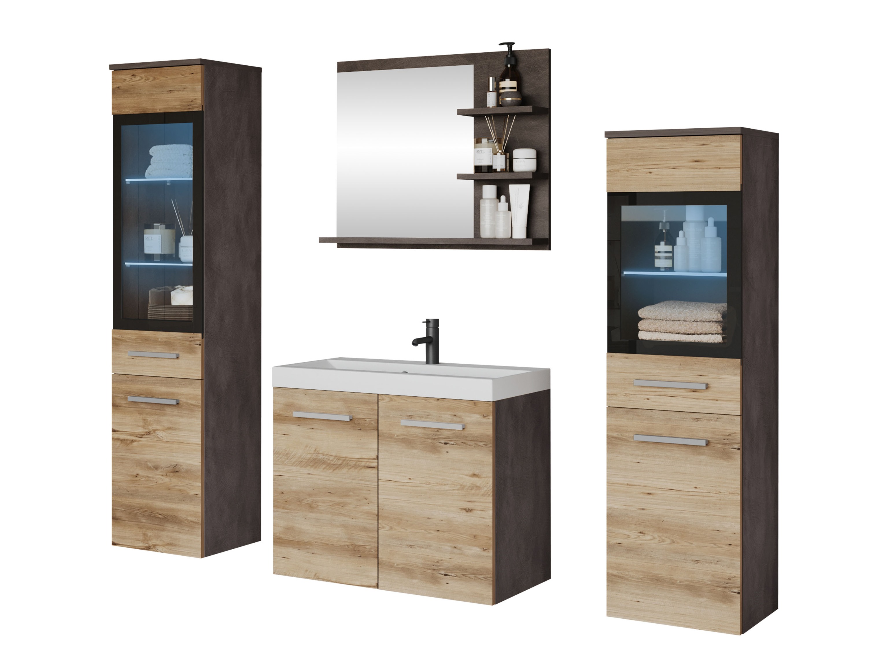 Vannas komplekts Sarasota 141 (Matera pelēks + Kastanis)