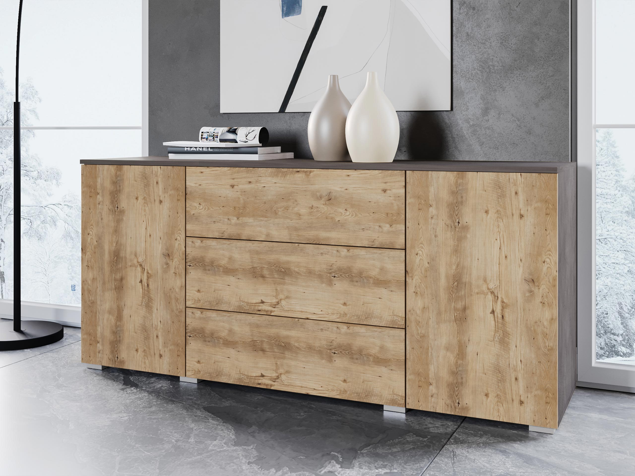 Kumode Sarasota 129 (Matera pelēks + Kastanis)