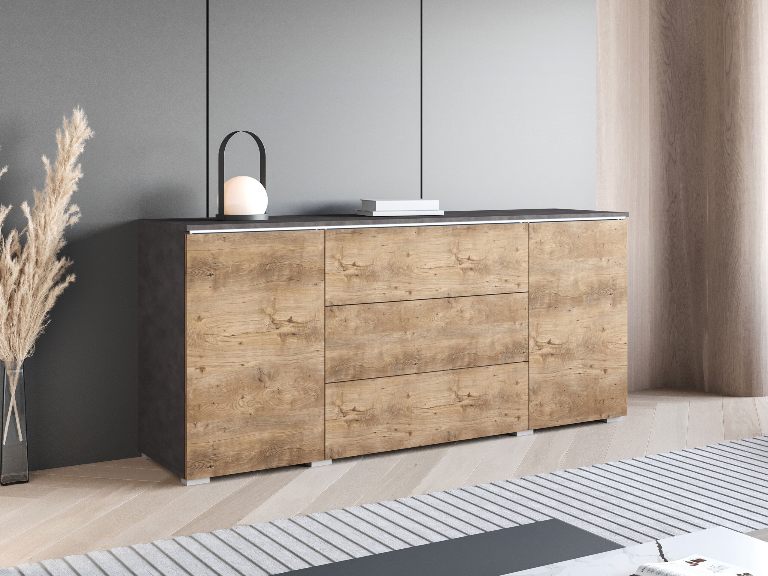 Kumode Sarasota 142 (Matera pelēks + Kastanis)