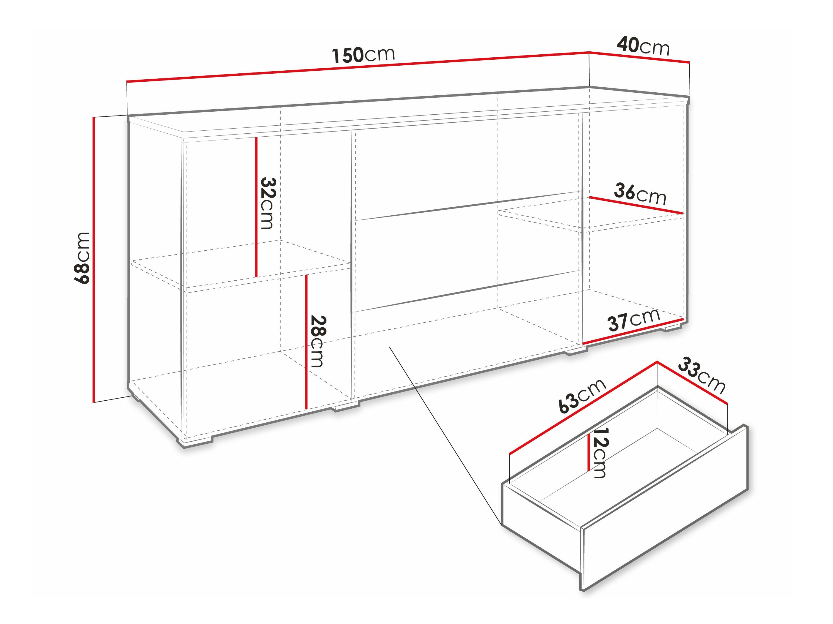 Kumode Sarasota 142 (Votan ozols + Glancēts balts)