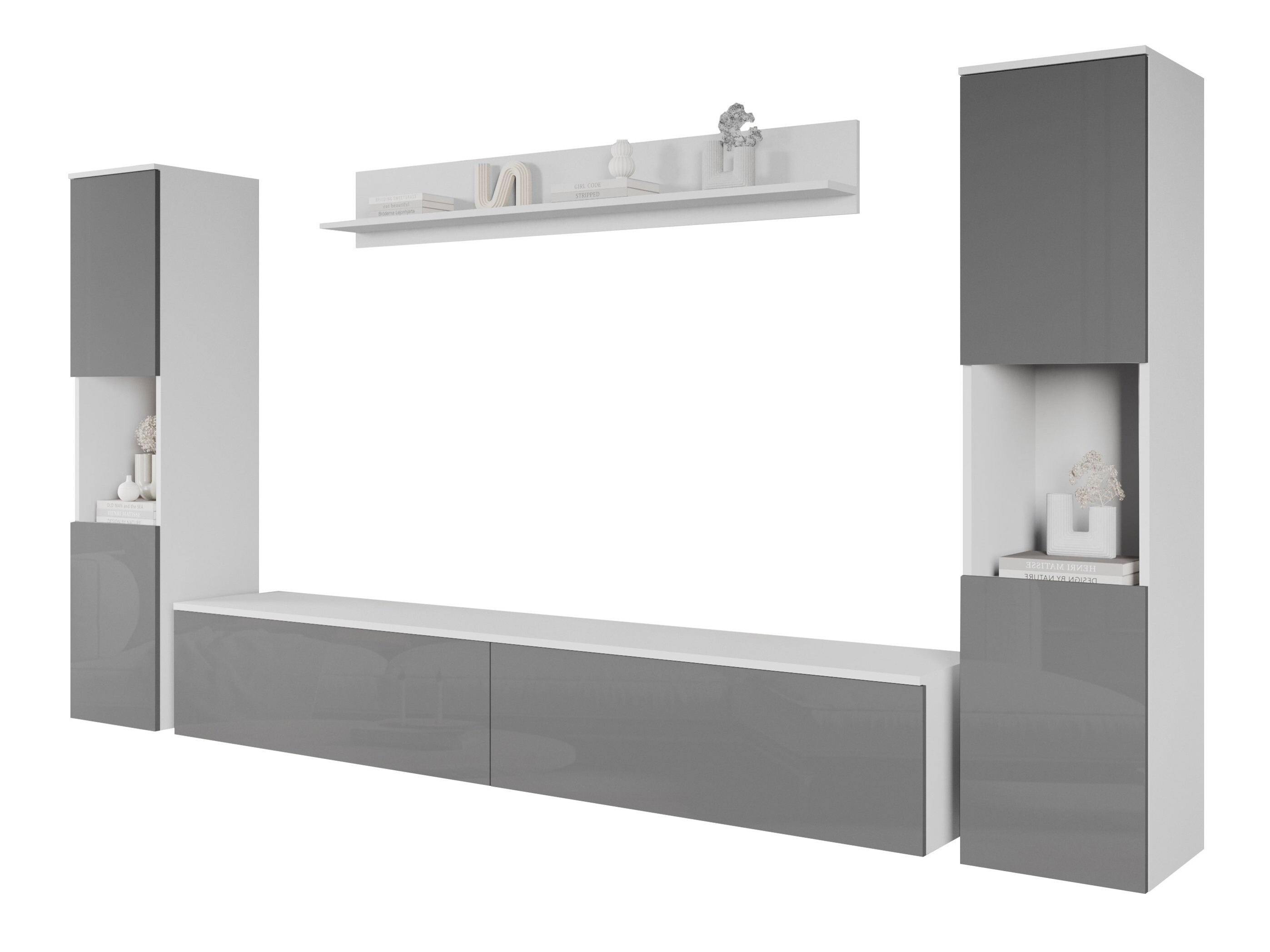 Набор для гостиной Sarasota 131 (Белый + Глянцевый серый)